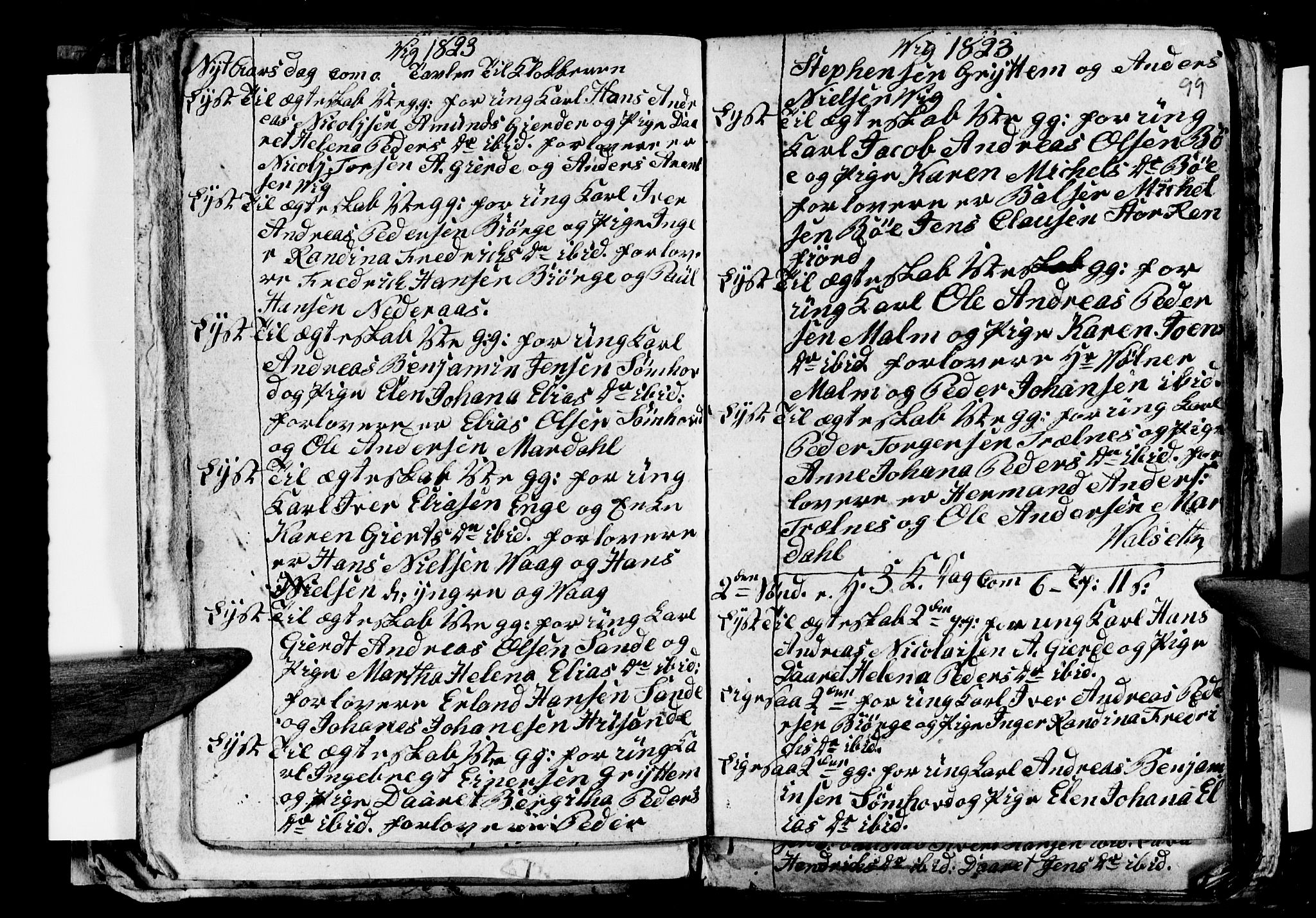 Ministerialprotokoller, klokkerbøker og fødselsregistre - Nordland, SAT/A-1459/812/L0185: Parish register (copy) no. 812C03, 1815-1837, p. 99