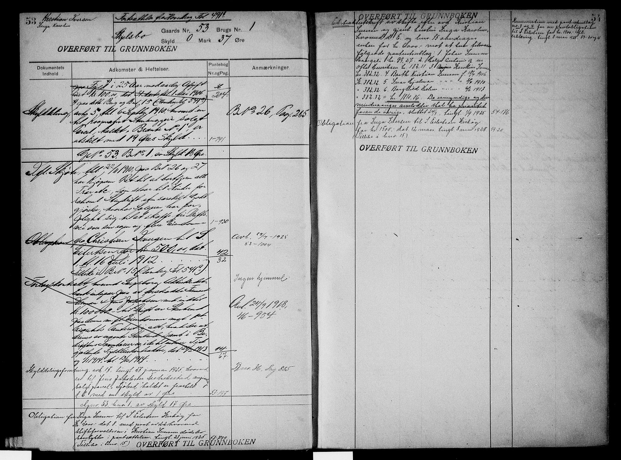 Onsøy sorenskriveri, AV/SAO-A-10474/G/Gb/Gbc/L0002: Mortgage register no. III 2, 1905, p. 53-54