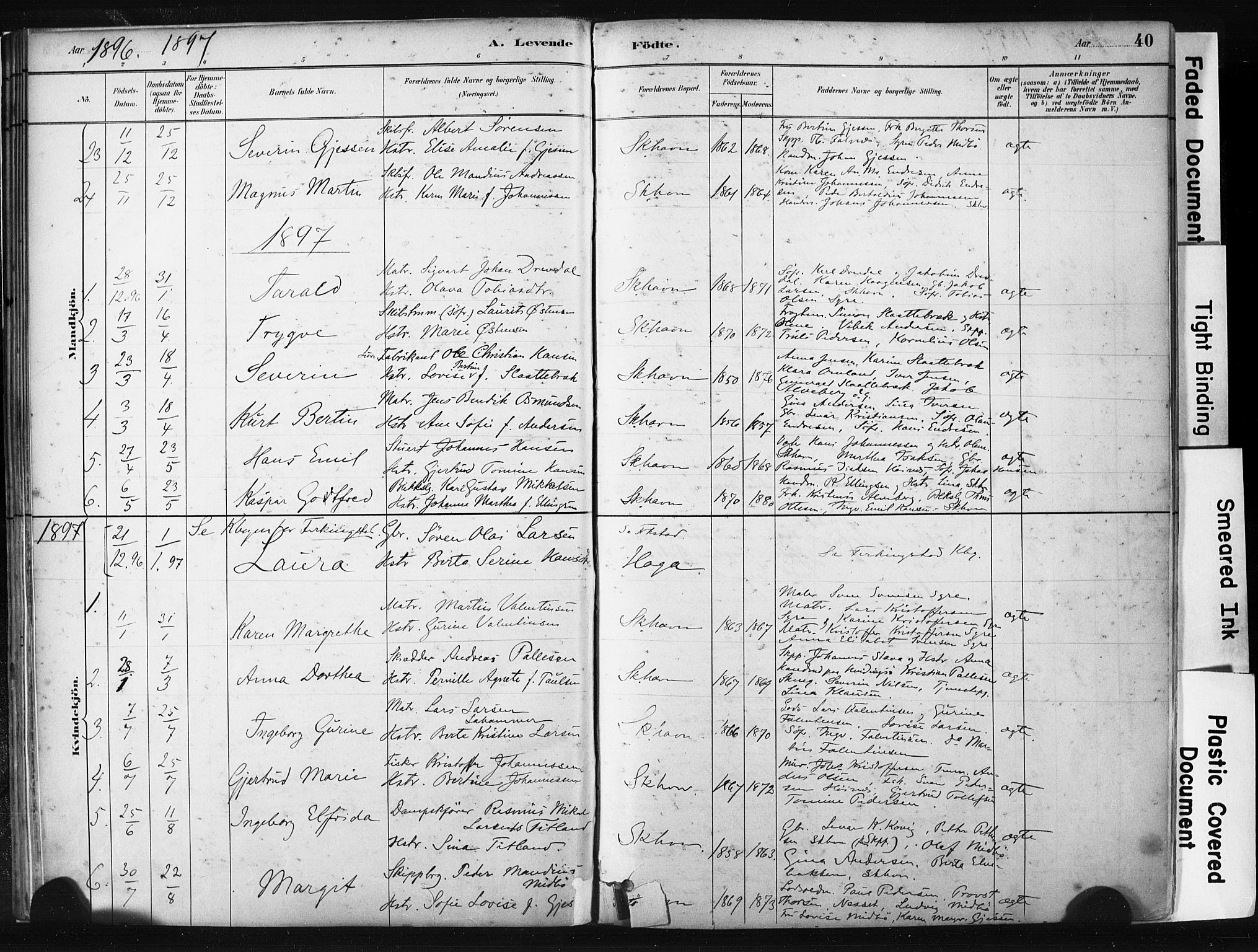 Skudenes sokneprestkontor, AV/SAST-A -101849/H/Ha/Haa/L0008: Parish register (official) no. A 5, 1882-1912, p. 40