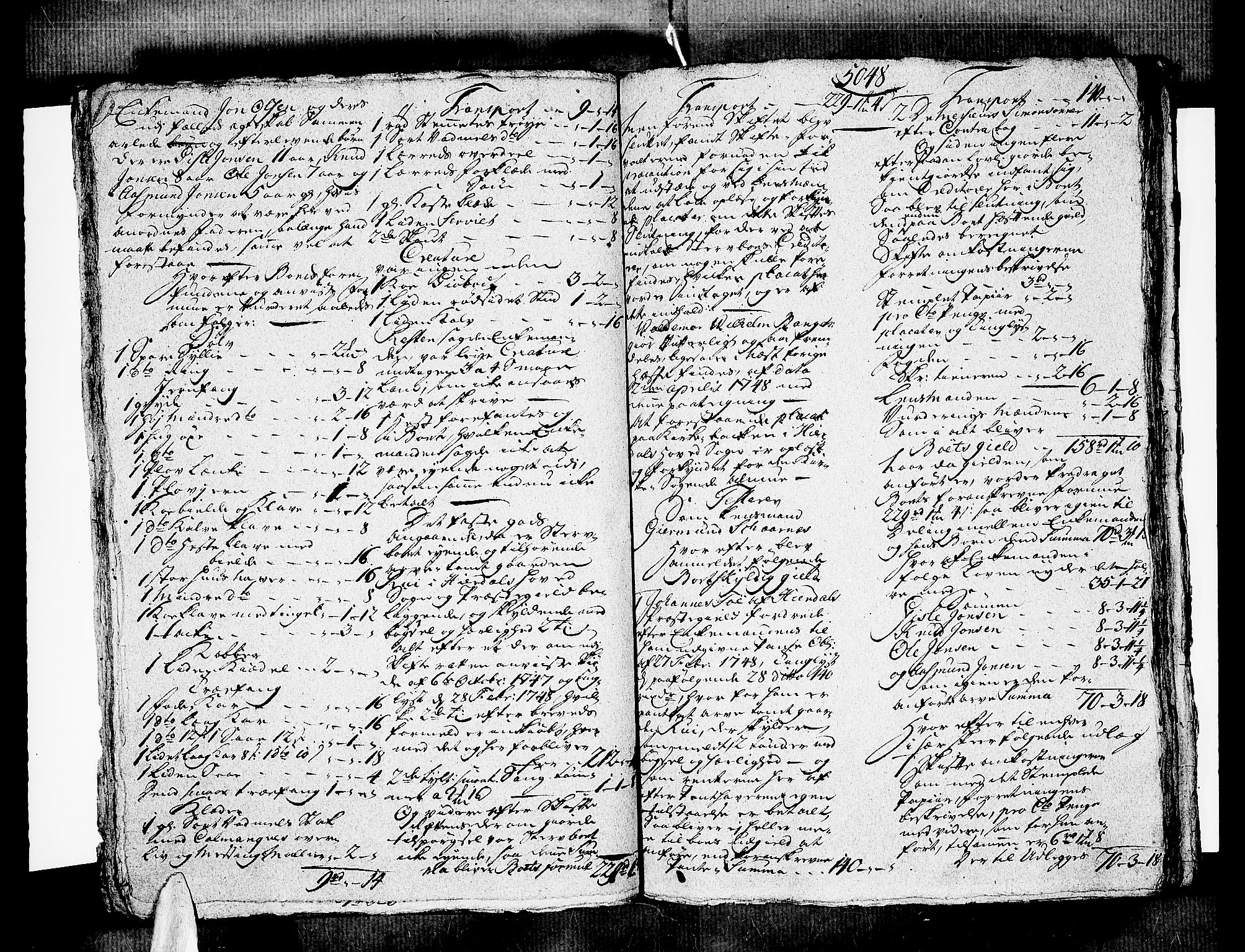 Nedre Telemark sorenskriveri, AV/SAKO-A-135/H/Hb/Hbb/L0007: Skifteprotokoll kopi, 1748-1750, p. 5047b-5048a