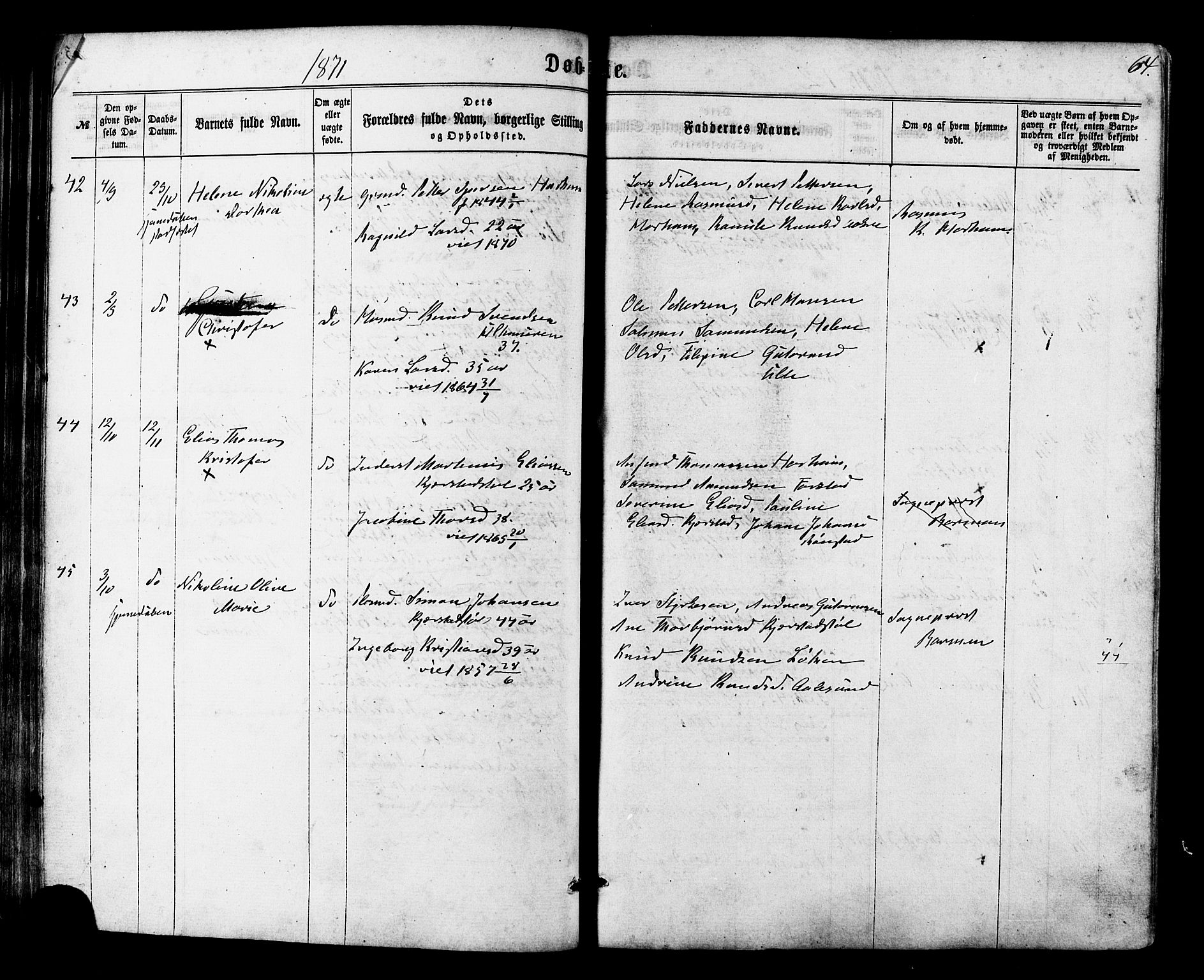 Ministerialprotokoller, klokkerbøker og fødselsregistre - Møre og Romsdal, AV/SAT-A-1454/536/L0498: Parish register (official) no. 536A07, 1862-1875, p. 64