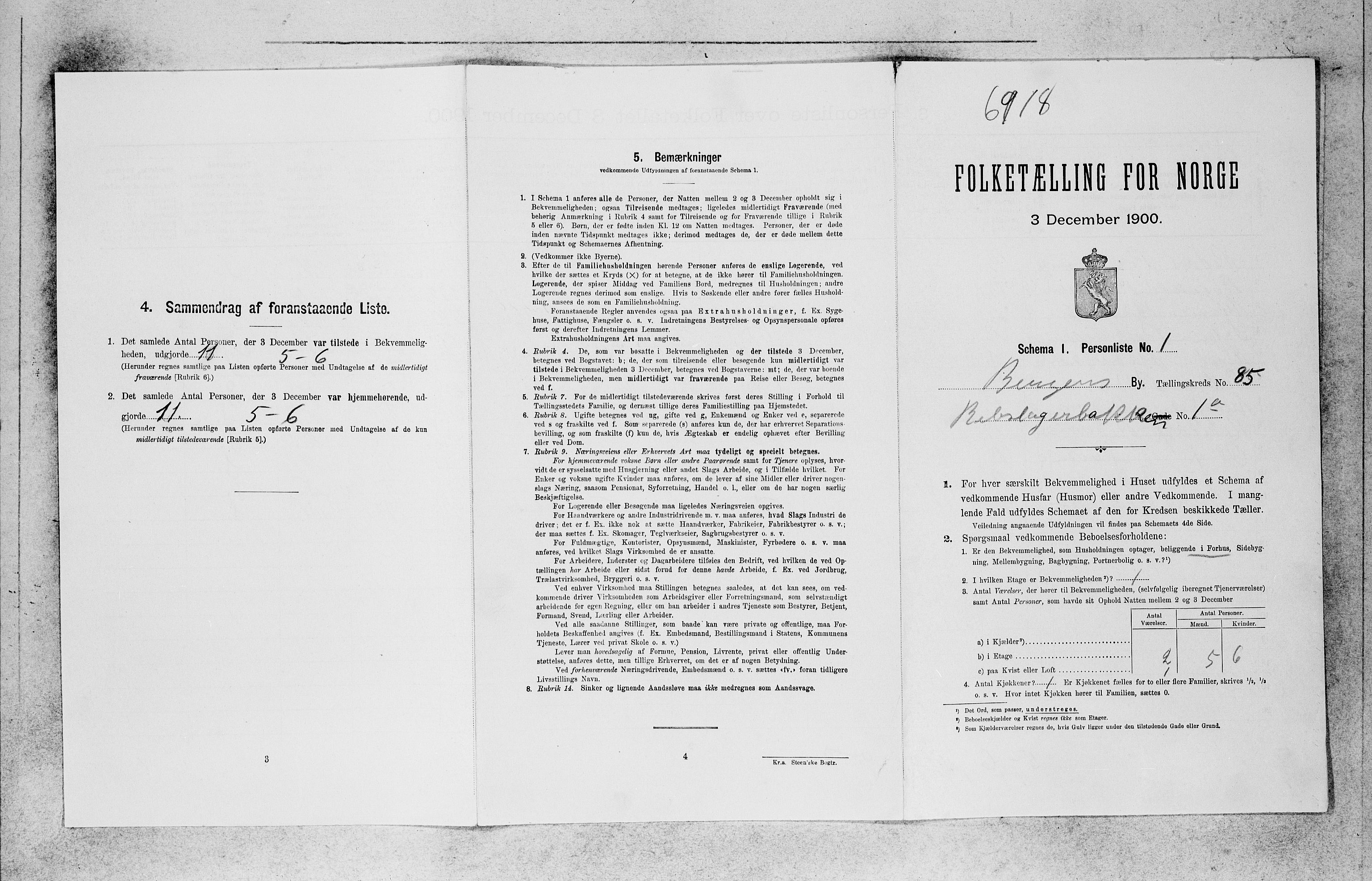 SAB, 1900 census for Bergen, 1900, p. 18252