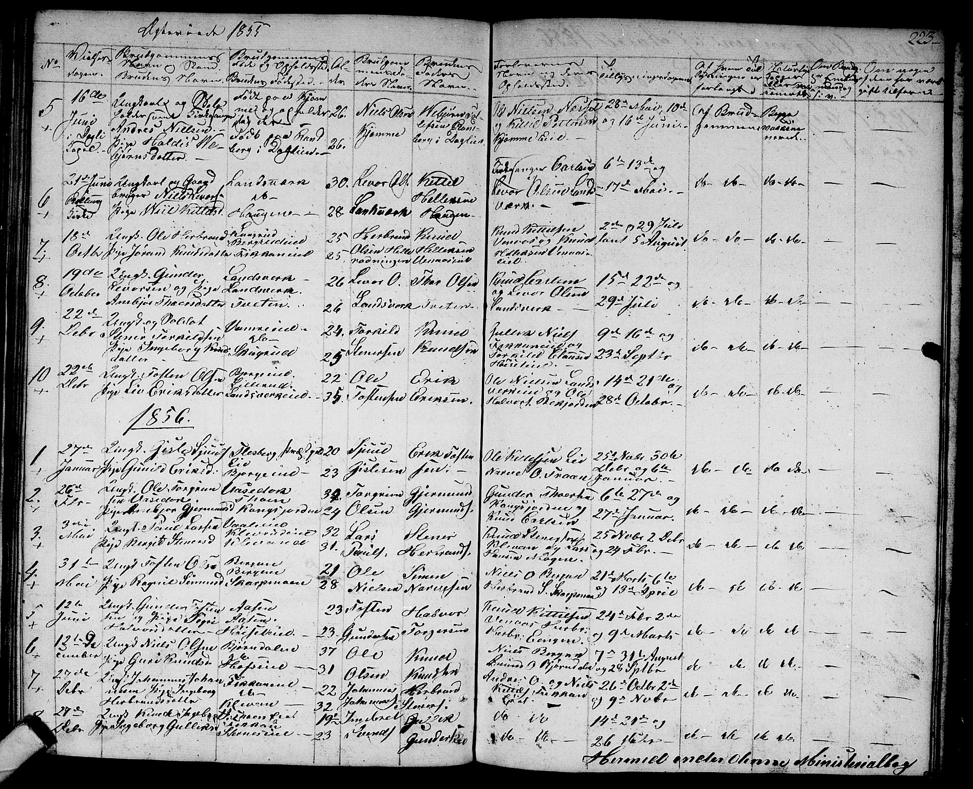 Rollag kirkebøker, SAKO/A-240/G/Ga/L0002: Parish register (copy) no. I 2, 1831-1856, p. 223
