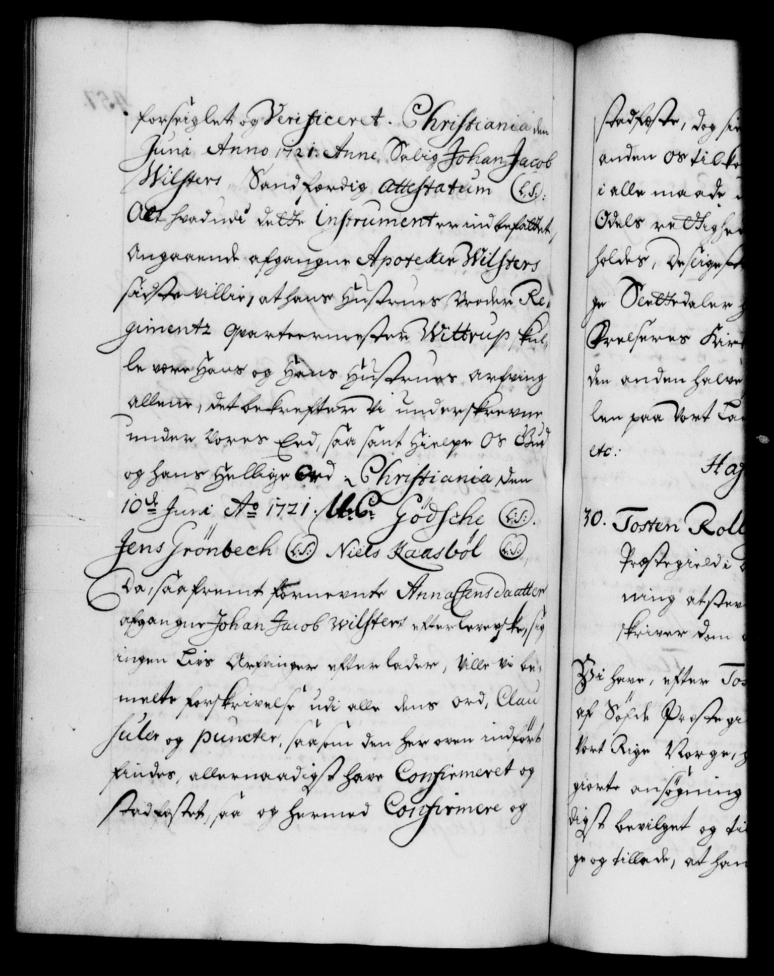 Danske Kanselli 1572-1799, AV/RA-EA-3023/F/Fc/Fca/Fcaa/L0023: Norske registre, 1720-1722, p. 457b