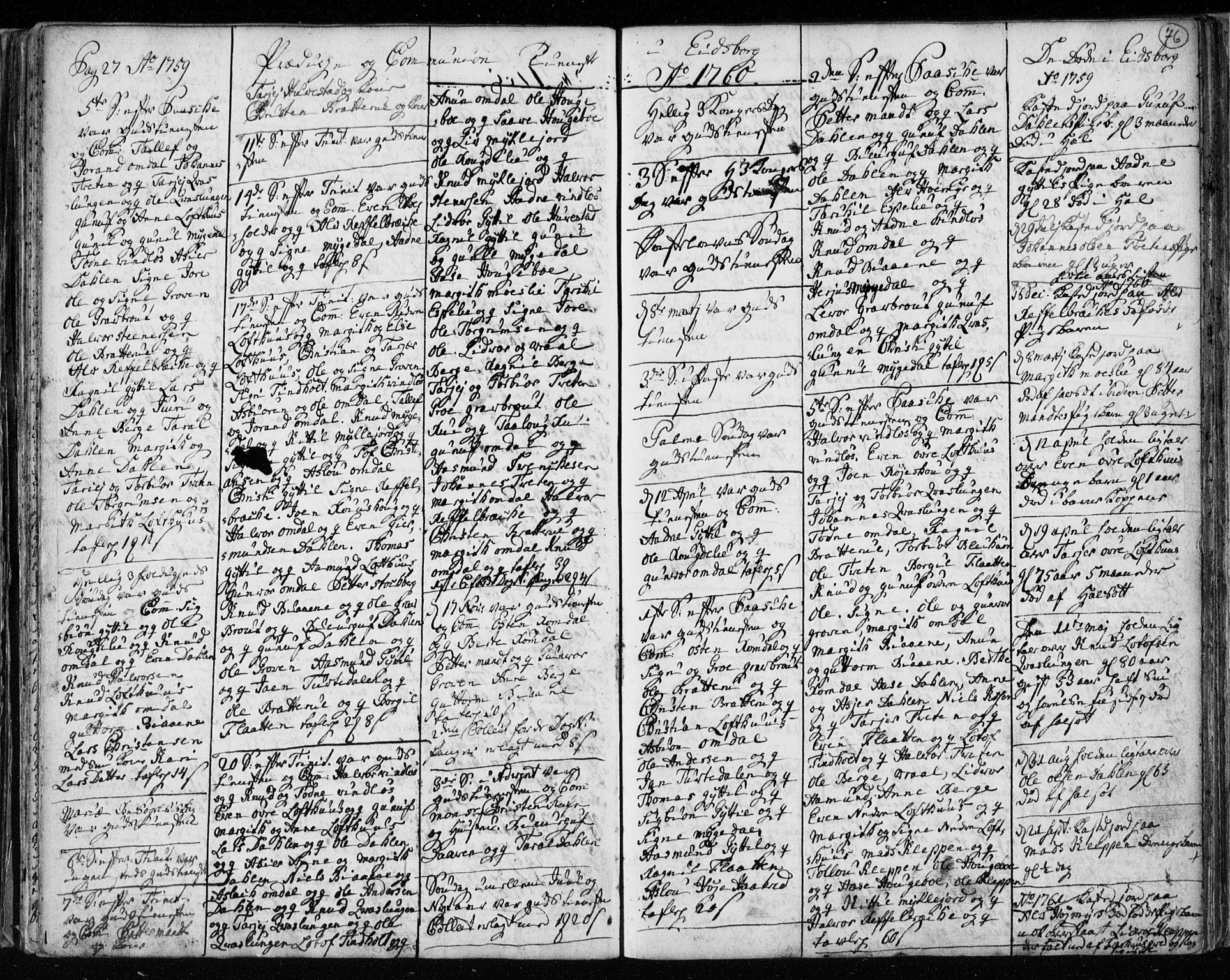 Lårdal kirkebøker, SAKO/A-284/F/Fa/L0003: Parish register (official) no. I 3, 1754-1790, p. 76