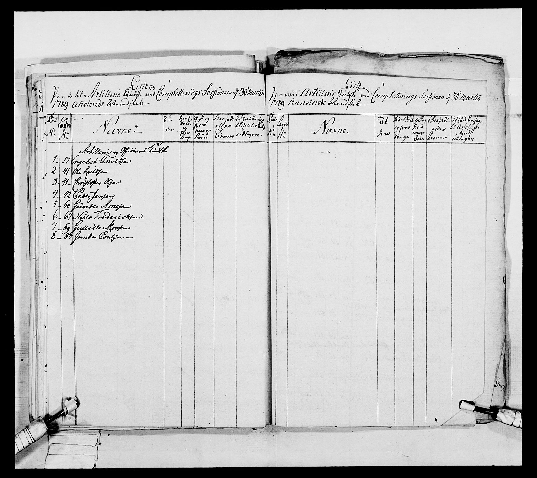 Generalitets- og kommissariatskollegiet, Det kongelige norske kommissariatskollegium, AV/RA-EA-5420/E/Eh/L0039: 1. Akershusiske nasjonale infanteriregiment, 1789, p. 266