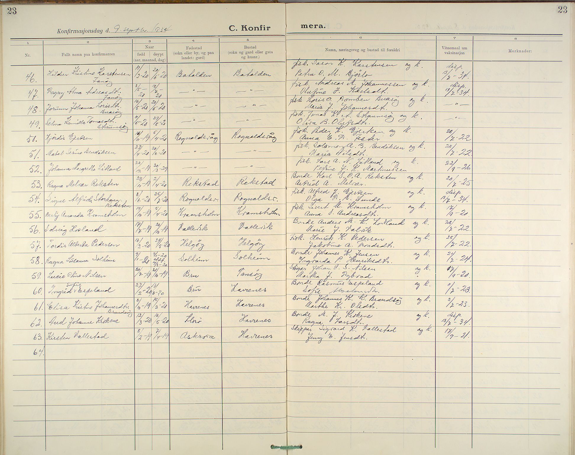 Kinn sokneprestembete, AV/SAB-A-80801/H/Haa/Haab/L0007: Parish register (official) no. B 7, 1926-1964, p. 23