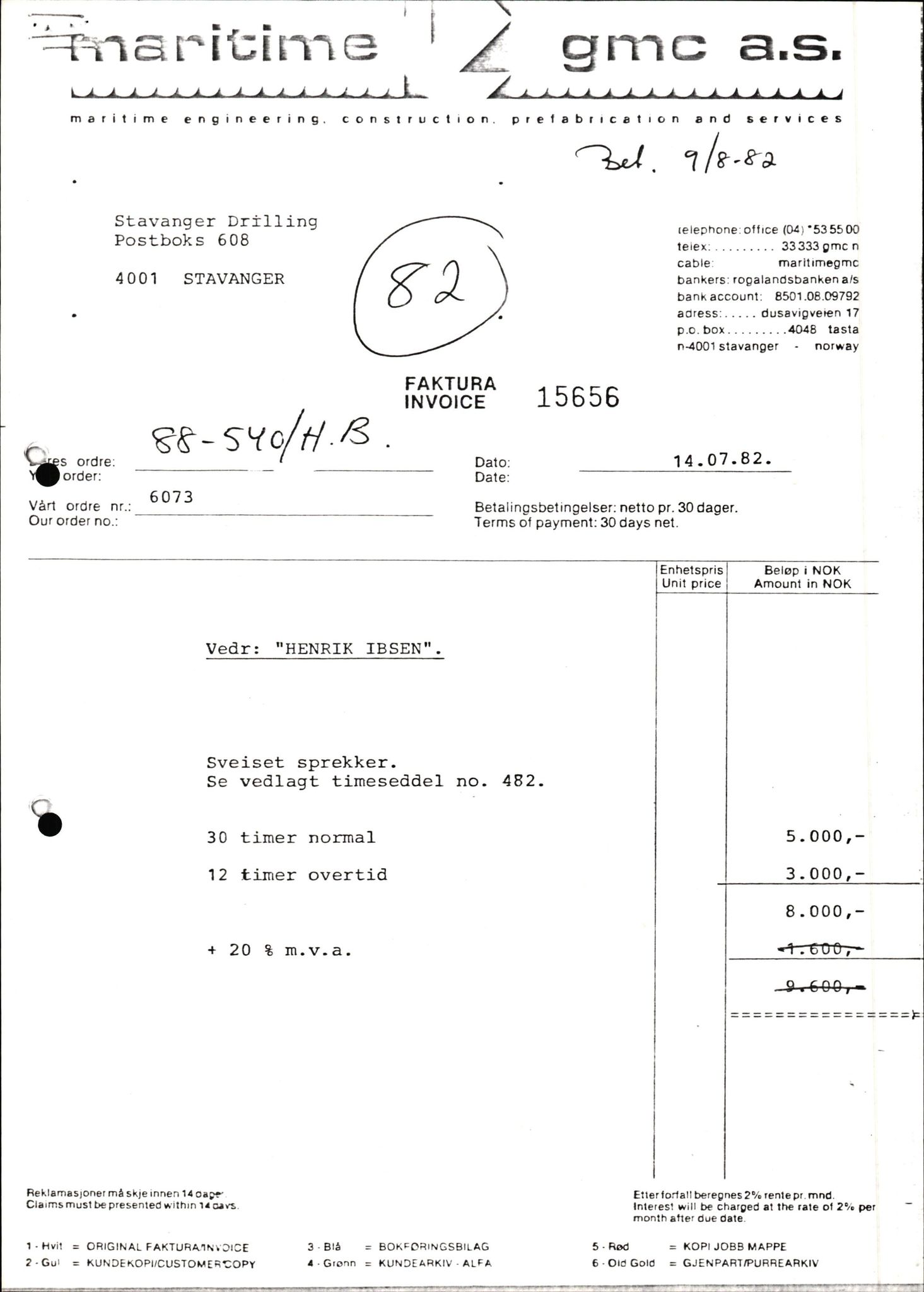 Pa 1503 - Stavanger Drilling AS, AV/SAST-A-101906/2/E/Ec/Eca/L0010: Forsikring, 1976-1983