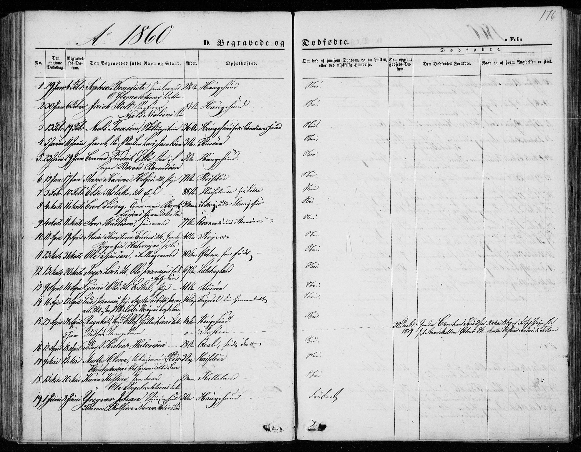 Torvastad sokneprestkontor, AV/SAST-A -101857/H/Ha/Haa/L0011: Parish register (official) no. A 11, 1857-1866, p. 176