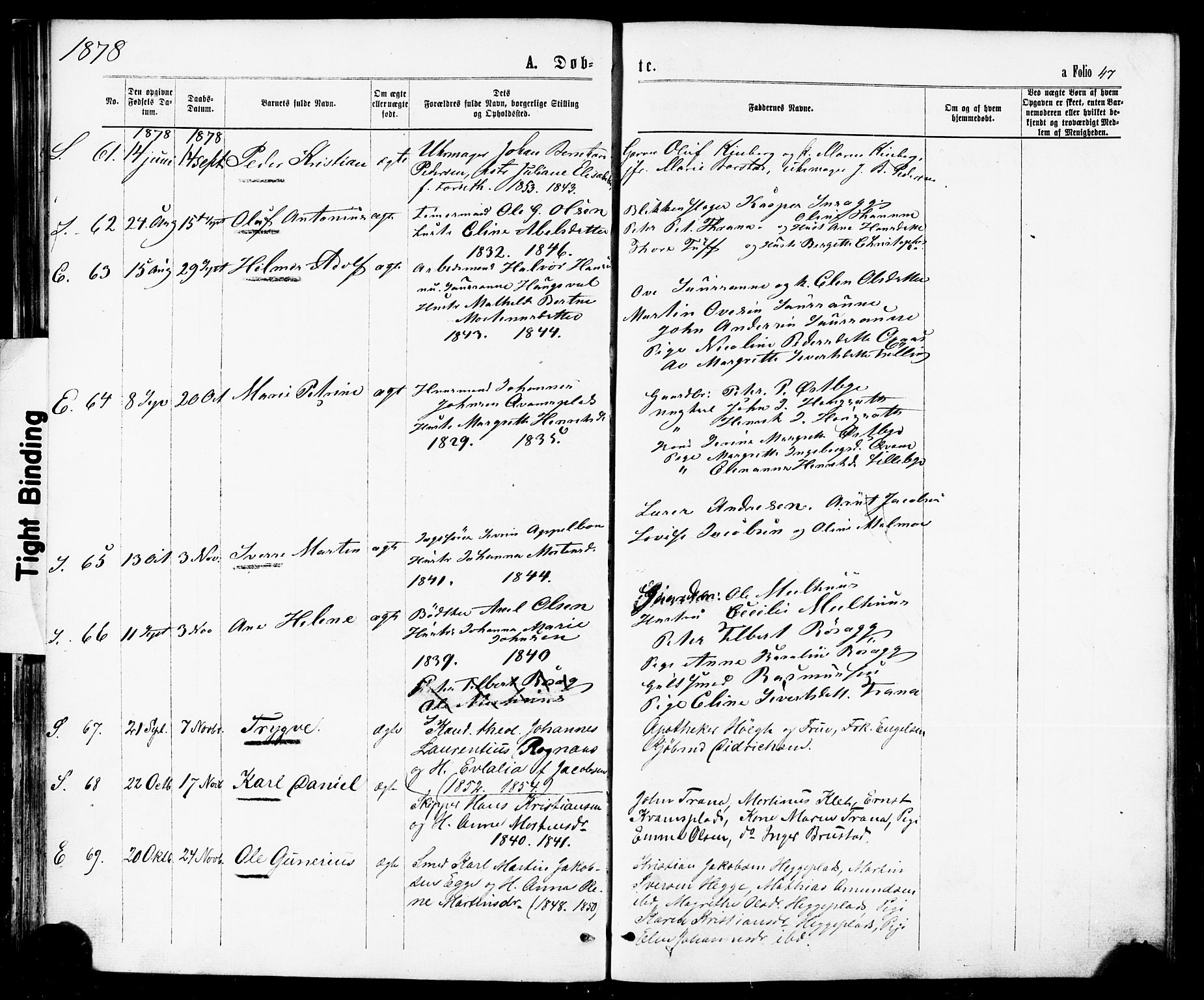 Ministerialprotokoller, klokkerbøker og fødselsregistre - Nord-Trøndelag, SAT/A-1458/739/L0370: Parish register (official) no. 739A02, 1868-1881, p. 47