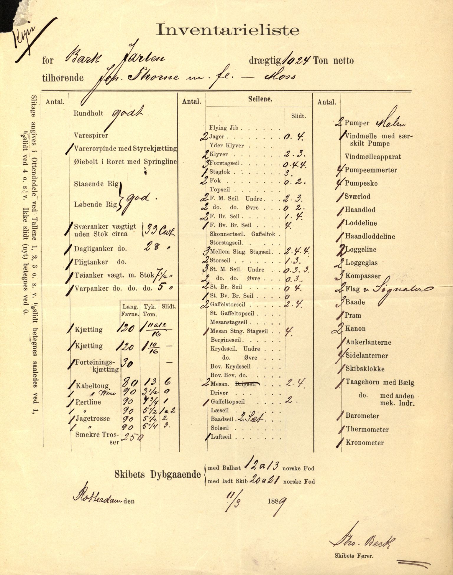 Pa 63 - Østlandske skibsassuranceforening, VEMU/A-1079/G/Ga/L0027/0002: Havaridokumenter / Jarlen, Jarl, St. Petersburg, Sir John Lawrence, Sirius, 1891, p. 4