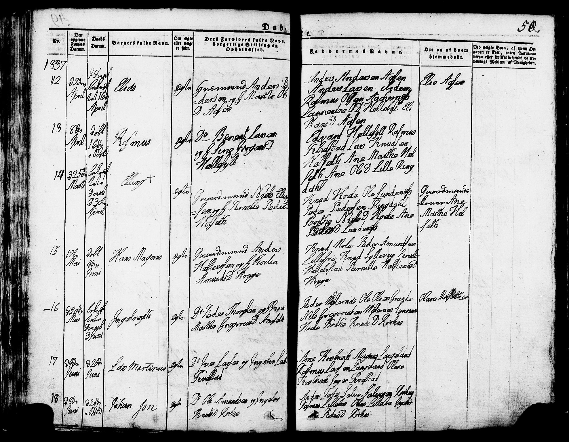 Ministerialprotokoller, klokkerbøker og fødselsregistre - Møre og Romsdal, AV/SAT-A-1454/517/L0221: Parish register (official) no. 517A01, 1827-1858, p. 50