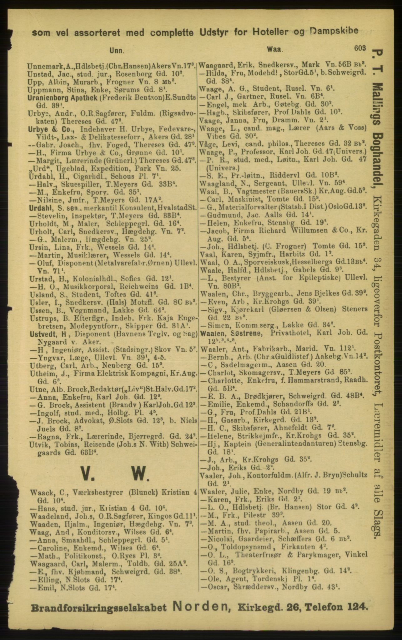 Kristiania/Oslo adressebok, PUBL/-, 1898, p. 603