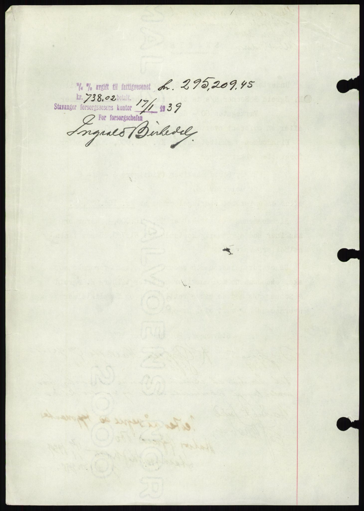 Stavanger byrett, AV/SAST-A-100455/002/G/Gb/L0033: Mortgage book, 1936-1950, Diary no: : 118/1939