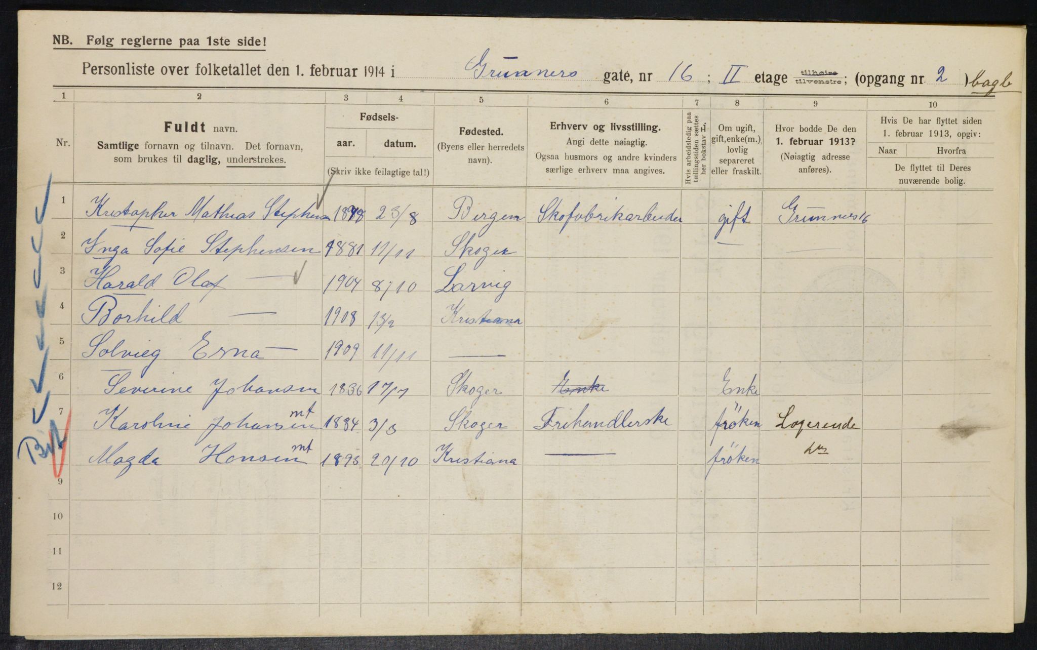 OBA, Municipal Census 1914 for Kristiania, 1914, p. 31243