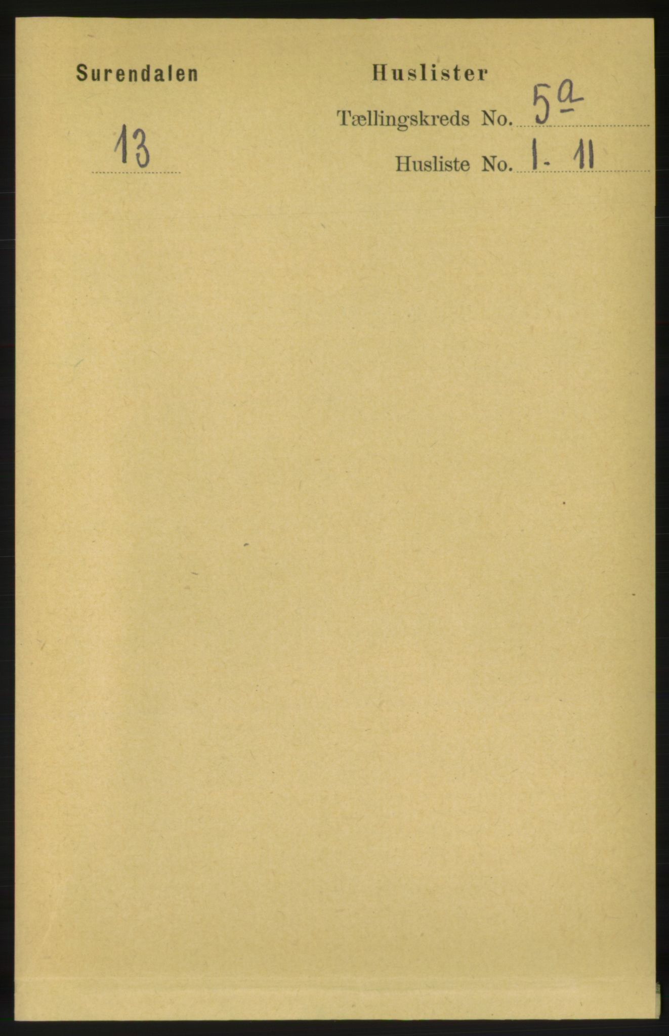 RA, 1891 census for 1566 Surnadal, 1891, p. 1383