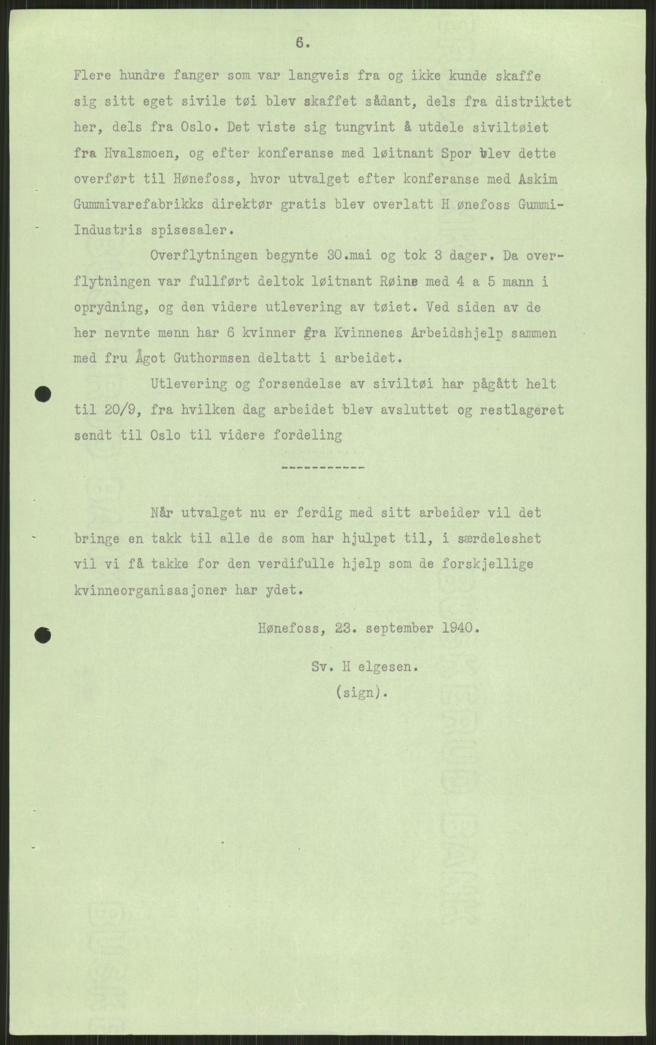 Forsvaret, Forsvarets krigshistoriske avdeling, AV/RA-RAFA-2017/Y/Ya/L0014: II-C-11-31 - Fylkesmenn.  Rapporter om krigsbegivenhetene 1940., 1940, p. 370