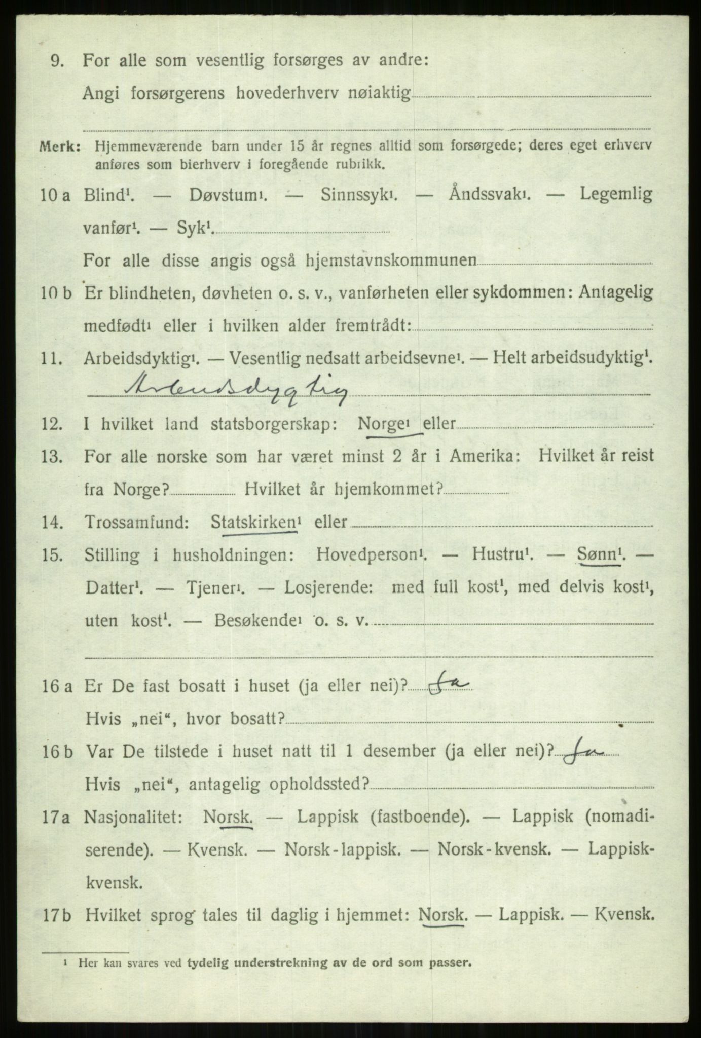 SATØ, 1920 census for Tranøy, 1920, p. 2350