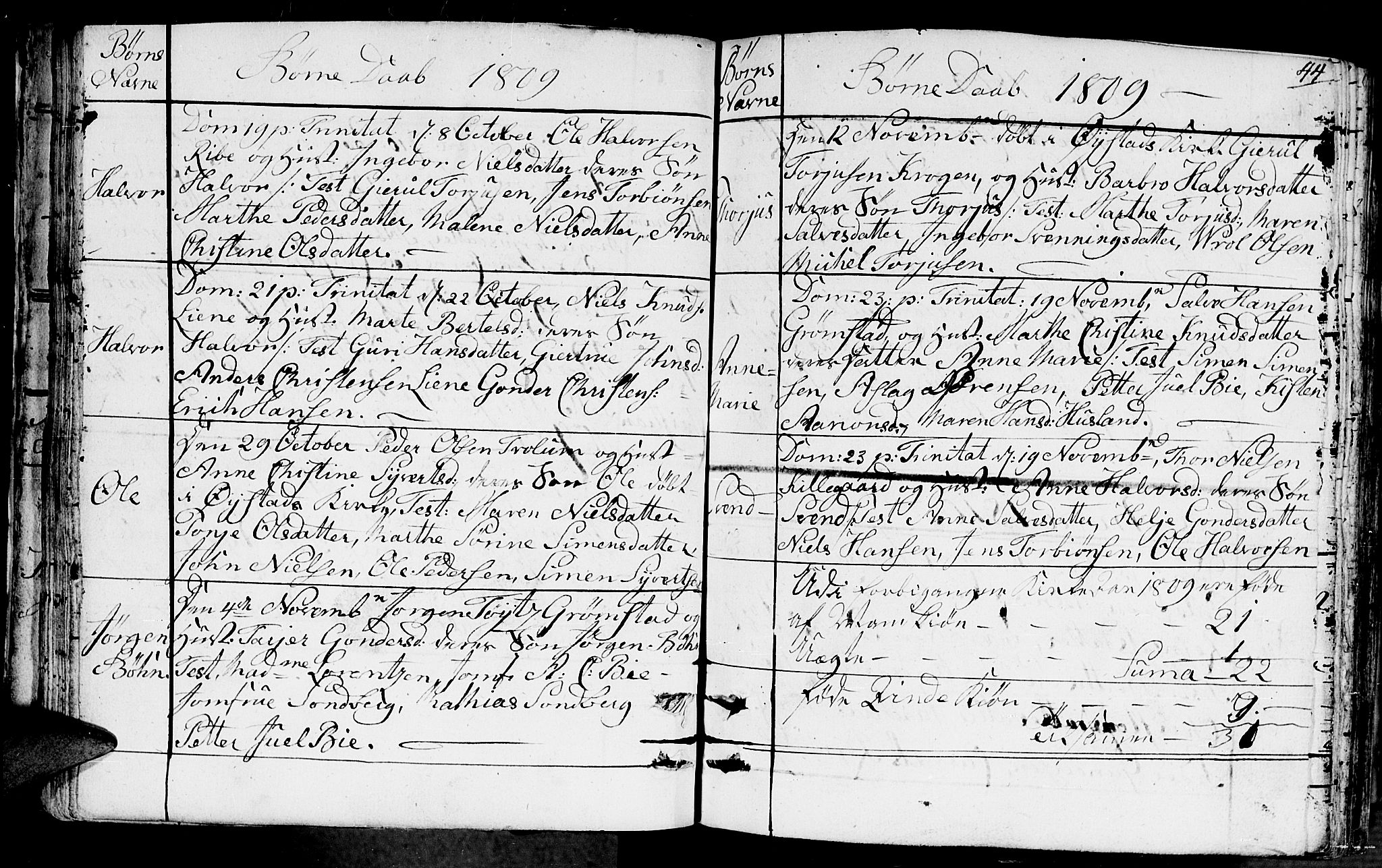 Fjære sokneprestkontor, AV/SAK-1111-0011/F/Fb/L0006: Parish register (copy) no. B 6, 1803-1817, p. 44