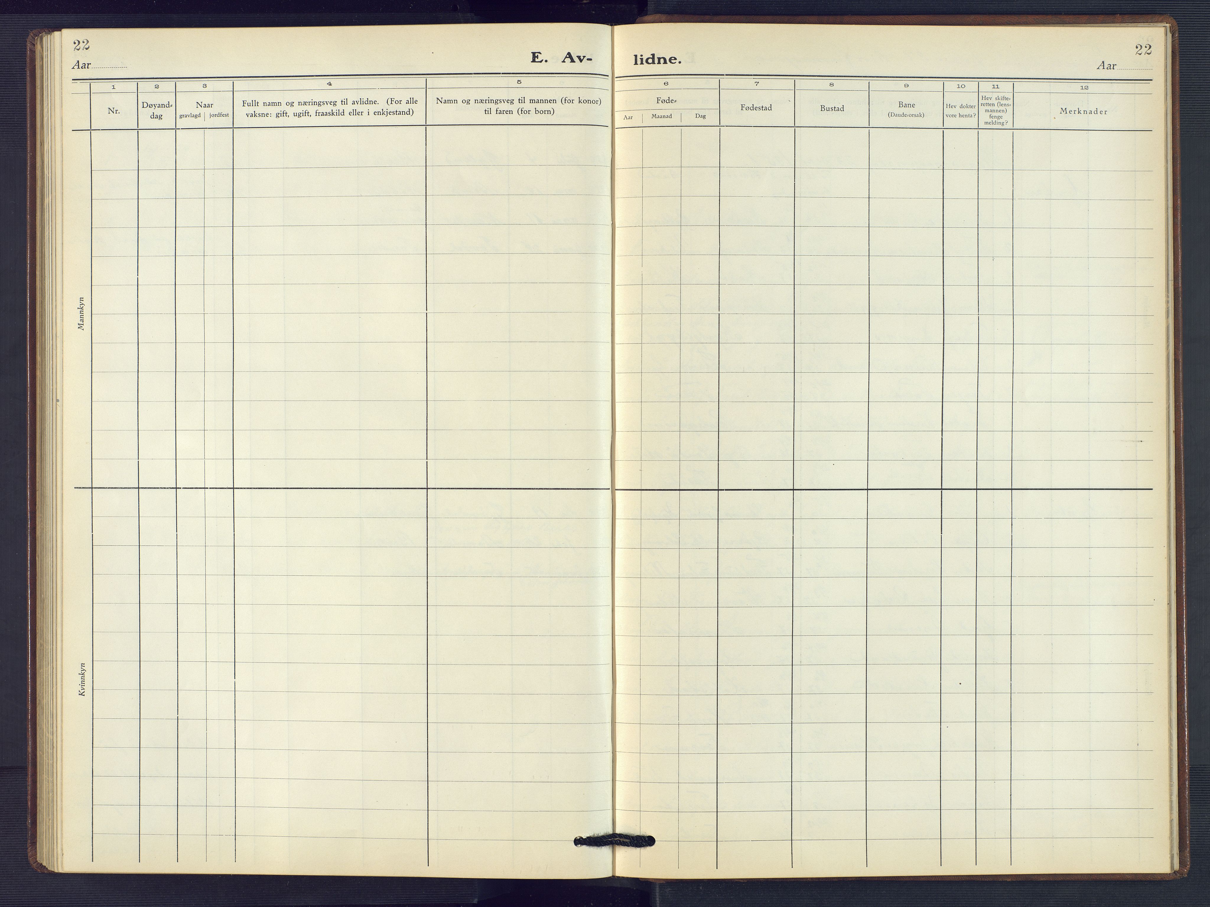 Åmli sokneprestkontor, AV/SAK-1111-0050/F/Fb/Fbc/L0007: Parish register (copy) no. B 7, 1929-1960, p. 22