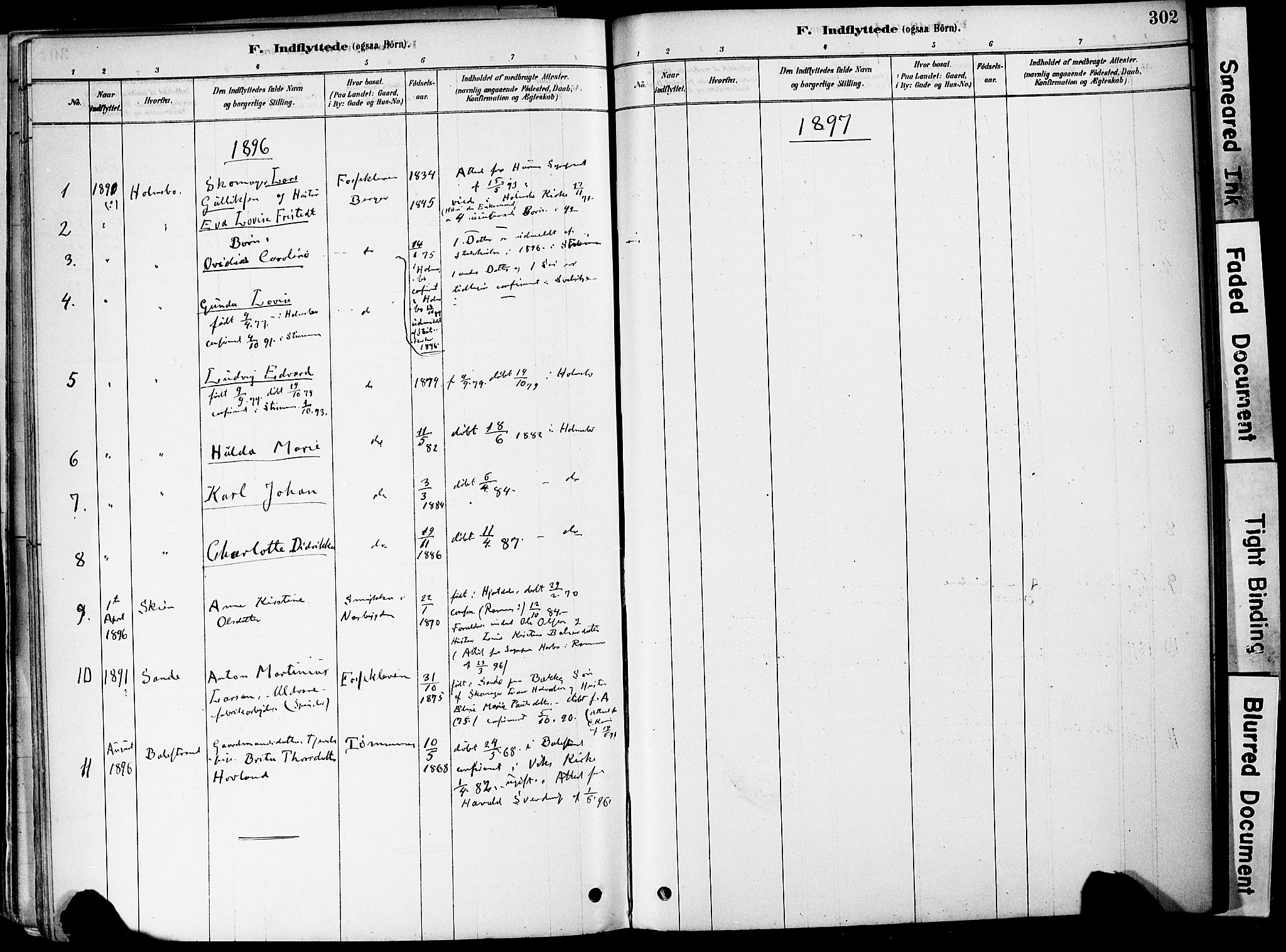 Strømm kirkebøker, AV/SAKO-A-322/F/Fa/L0004: Parish register (official) no. I 4, 1878-1899, p. 302