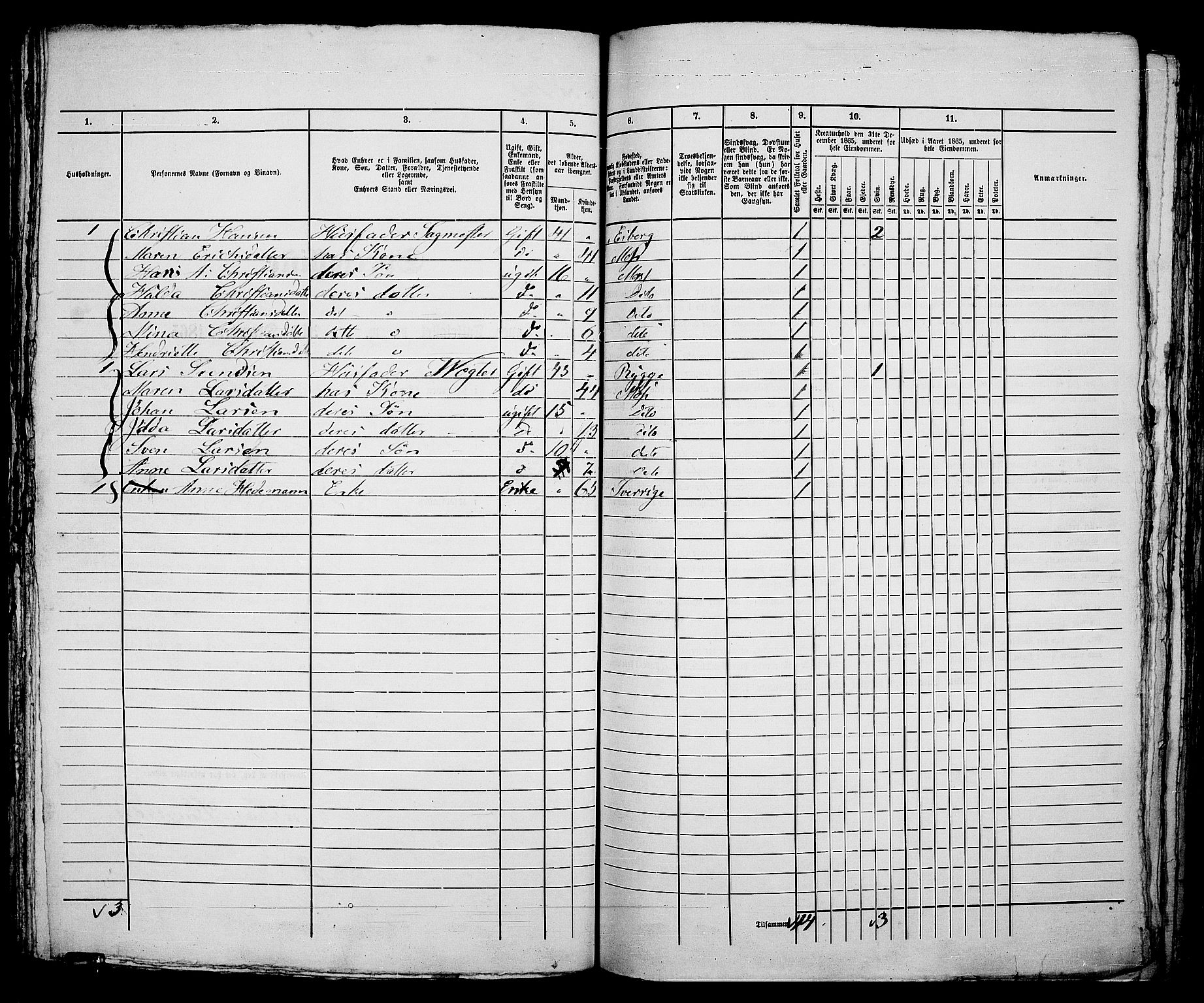 RA, 1865 census for Moss/Moss, 1865, p. 220