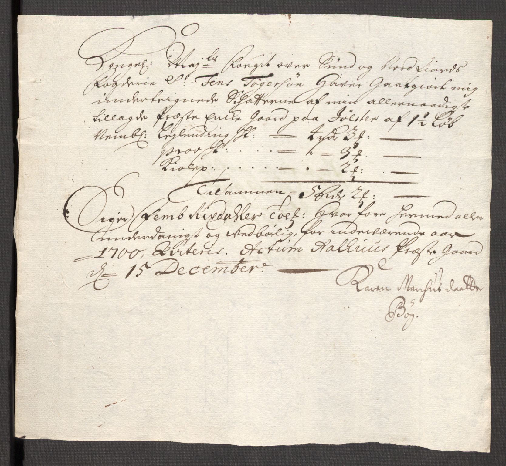 Rentekammeret inntil 1814, Reviderte regnskaper, Fogderegnskap, AV/RA-EA-4092/R53/L3425: Fogderegnskap Sunn- og Nordfjord, 1700-1701, p. 212