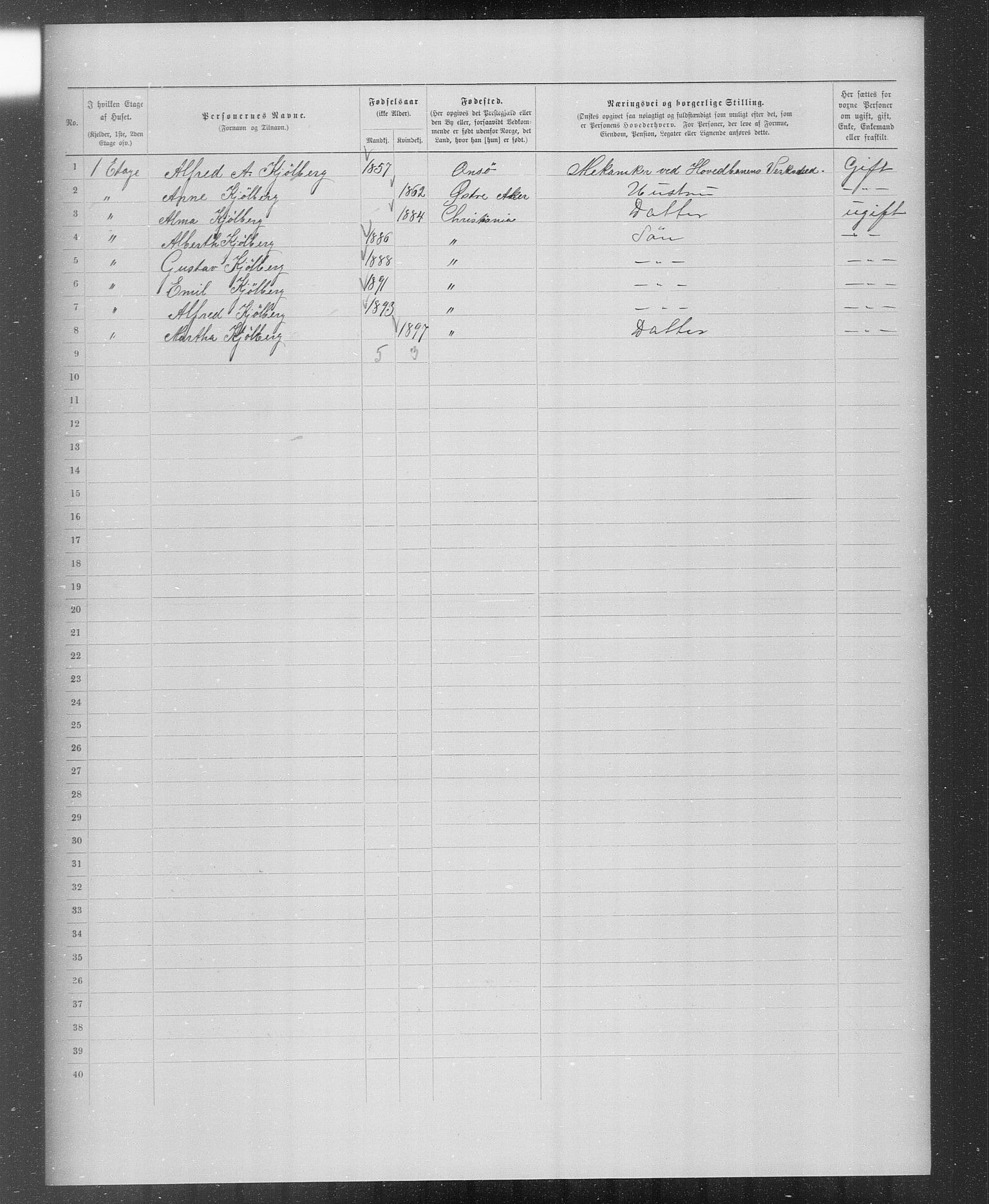 OBA, Municipal Census 1899 for Kristiania, 1899, p. 3046