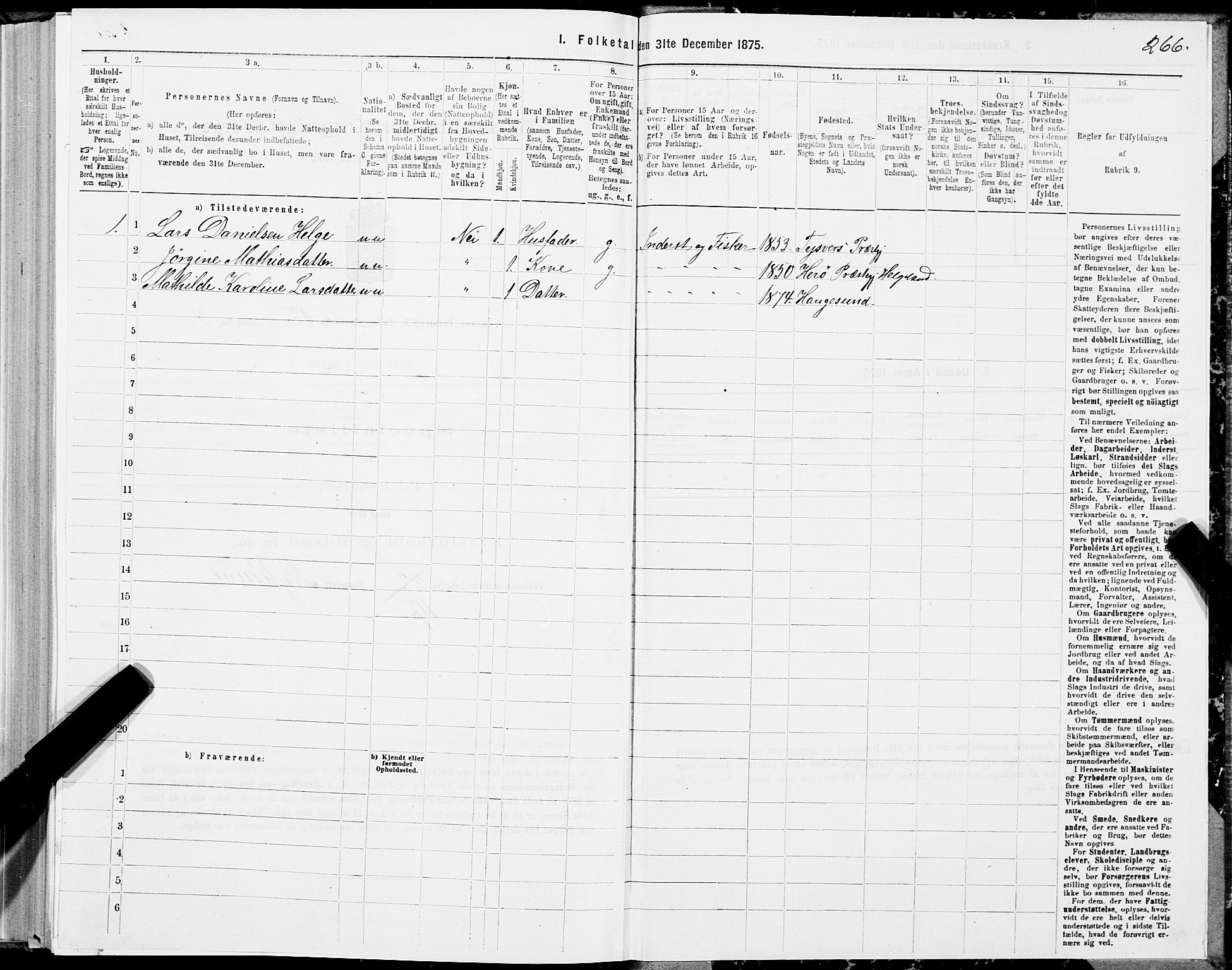 SAT, 1875 census for 1868P Øksnes, 1875, p. 1266