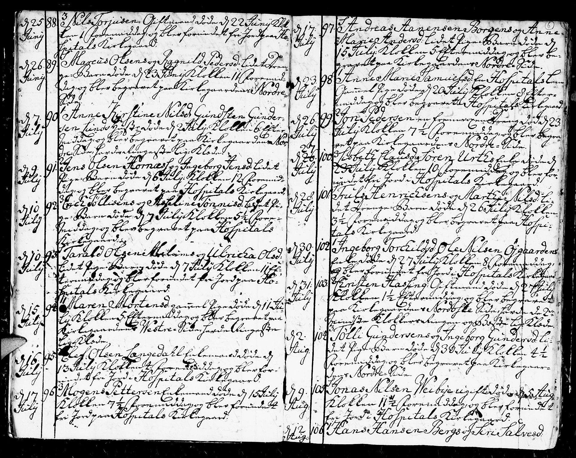 Kristiansand domprosti, SAK/1112-0006/F/Fa/L0004: Parish register (official) no. A 4, 1762-1794, p. 6