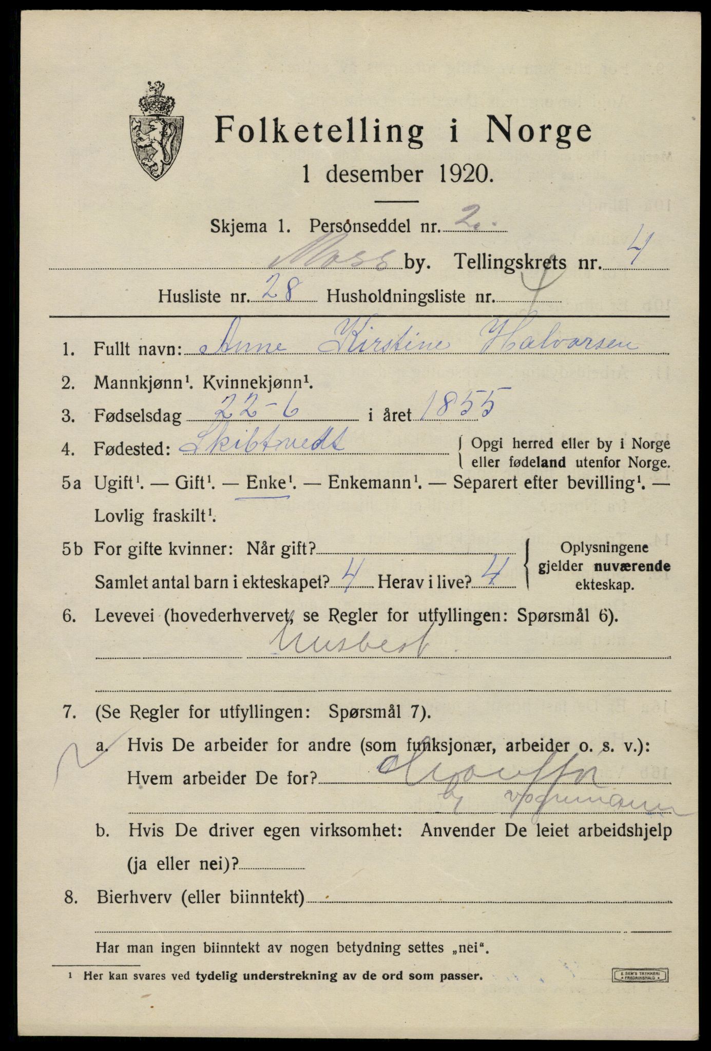 SAO, 1920 census for Moss, 1920, p. 14271