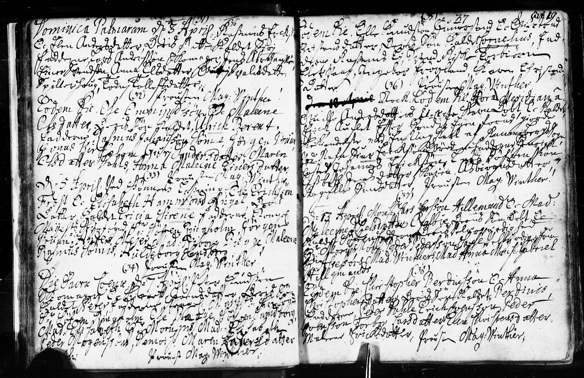 Domkirken sokneprestkontor, AV/SAST-A-101812/001/30/30BB/L0003: Parish register (copy) no. B 3, 1733-1751, p. 19