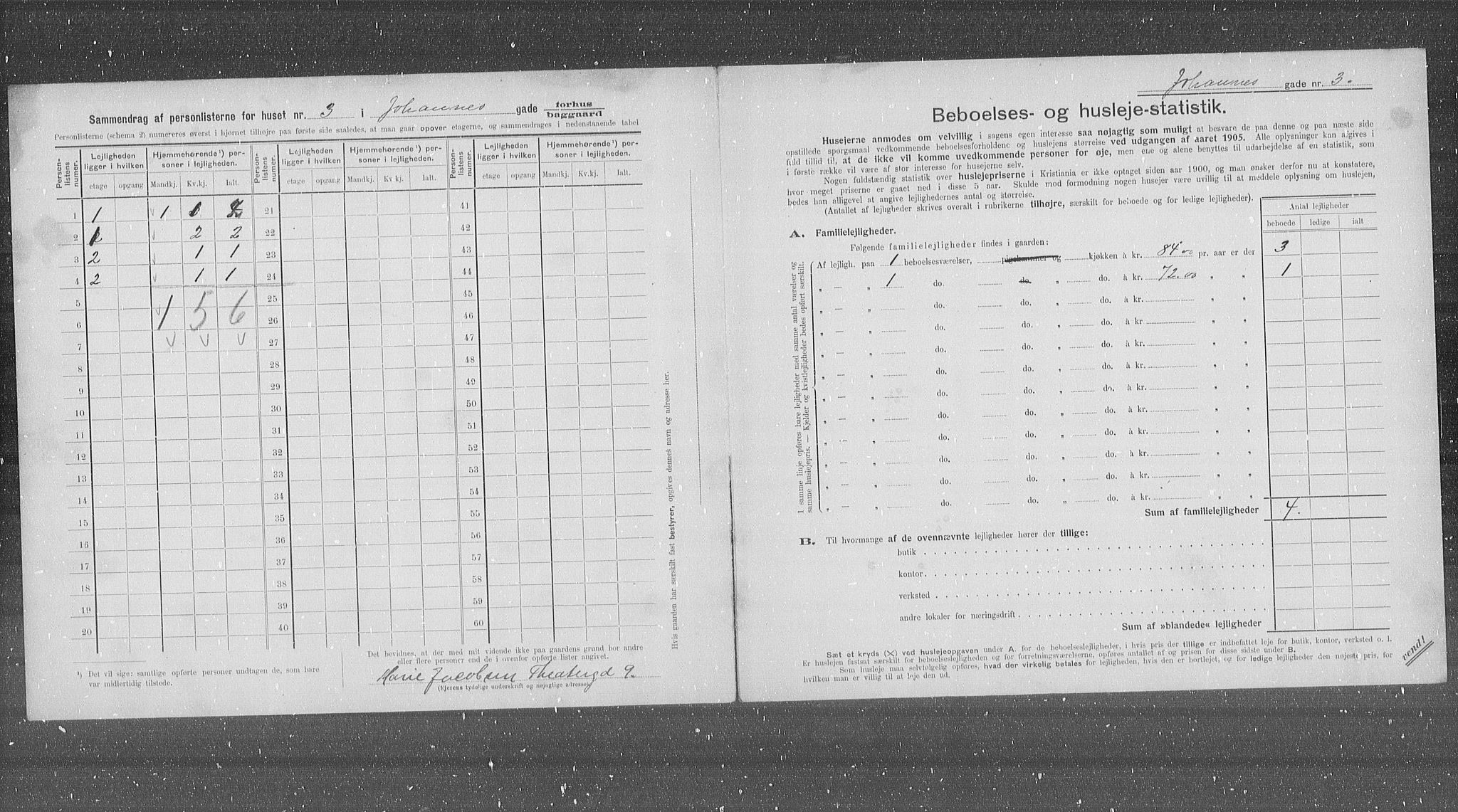 OBA, Municipal Census 1905 for Kristiania, 1905, p. 24728