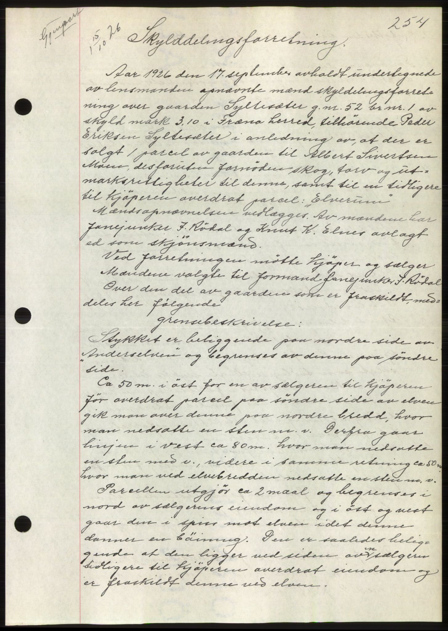 Romsdal sorenskriveri, AV/SAT-A-4149/1/2/2C/L0051: Mortgage book no. 45, 1926-1927, Deed date: 15.10.1926