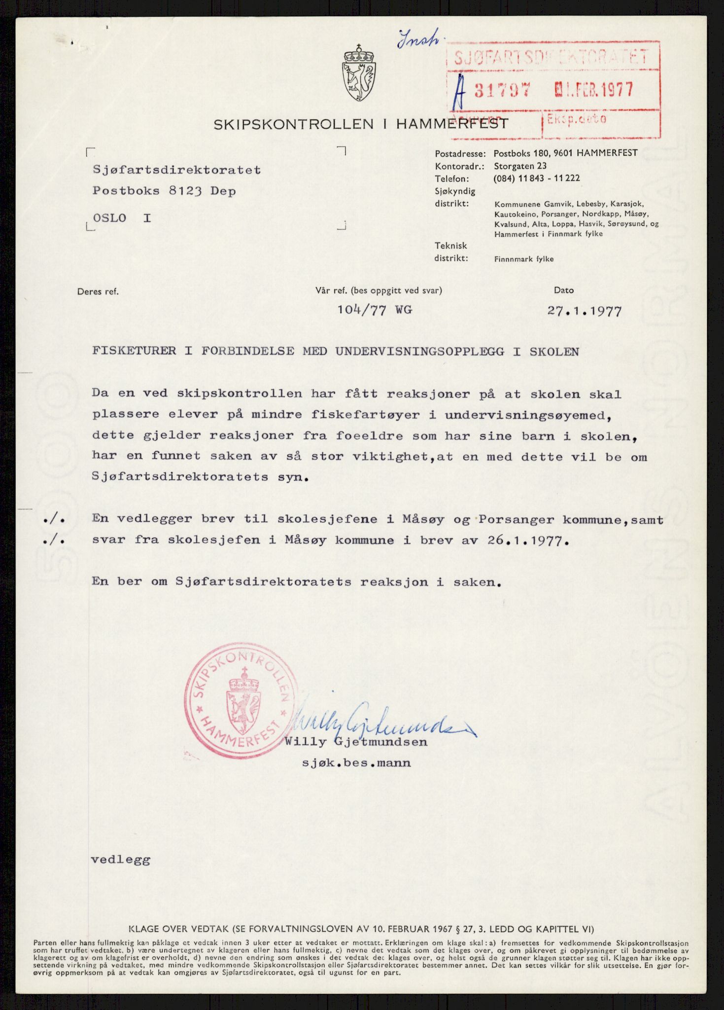 Sjøfartsdirektoratet med forløpere, generelt arkiv, AV/RA-S-1407/D/Du/Duc/L0641/0004: Skipskontrollen - Forskrifter    / Utleiebåter (2 mapper), 1977-1989, p. 103