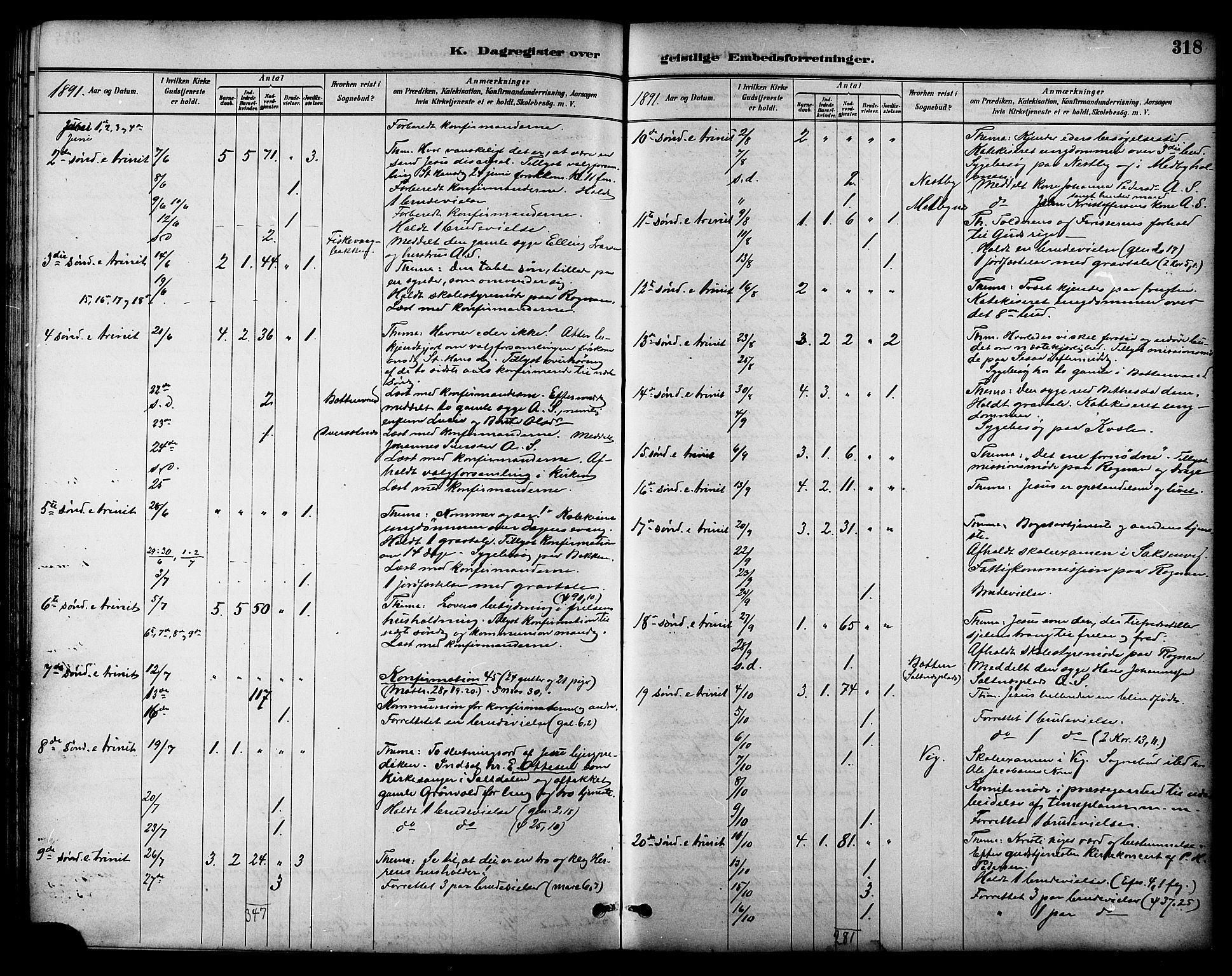 Ministerialprotokoller, klokkerbøker og fødselsregistre - Nordland, AV/SAT-A-1459/847/L0669: Parish register (official) no. 847A09, 1887-1901, p. 318