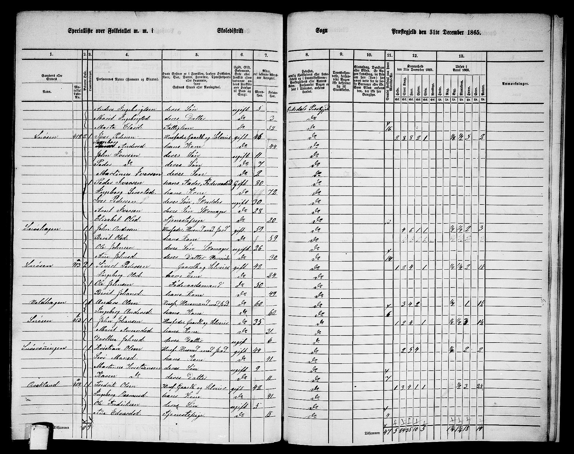 RA, 1865 census for Orkdal, 1865, p. 263