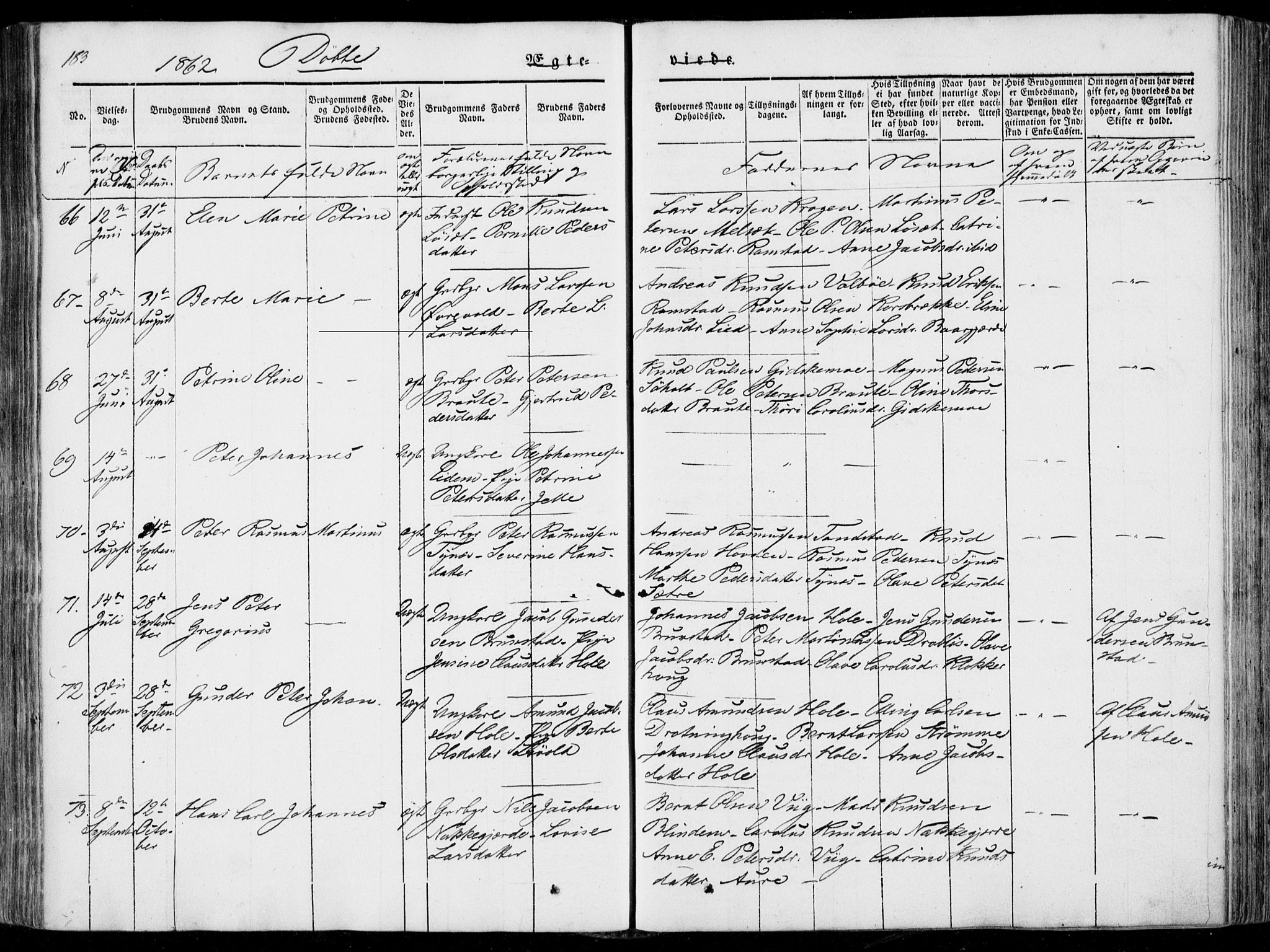 Ministerialprotokoller, klokkerbøker og fødselsregistre - Møre og Romsdal, AV/SAT-A-1454/522/L0313: Parish register (official) no. 522A08, 1852-1862, p. 183