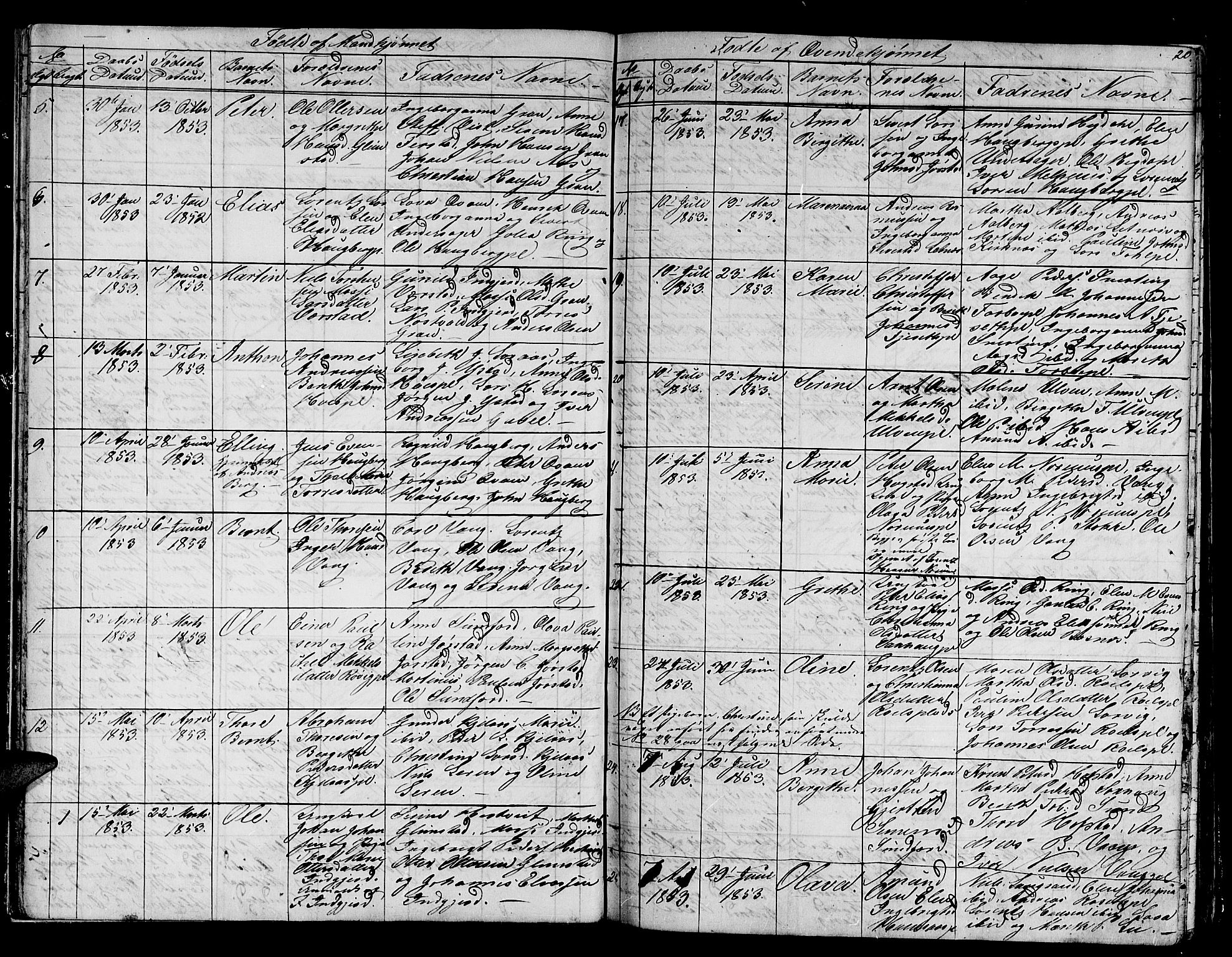 Ministerialprotokoller, klokkerbøker og fødselsregistre - Nord-Trøndelag, AV/SAT-A-1458/730/L0299: Parish register (copy) no. 730C02, 1849-1871, p. 20