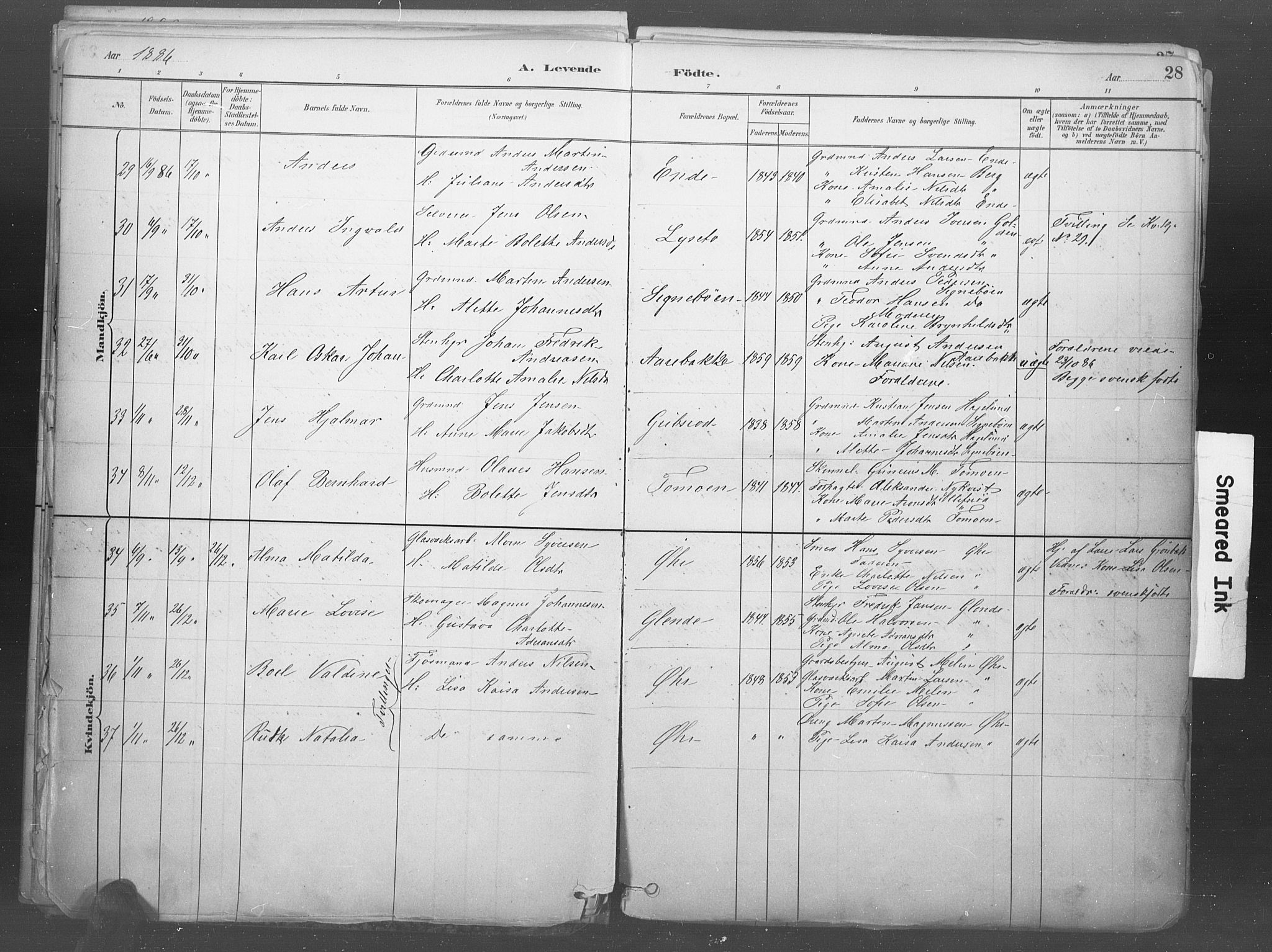 Idd prestekontor Kirkebøker, AV/SAO-A-10911/F/Fb/L0002: Parish register (official) no. II 2, 1882-1923, p. 28