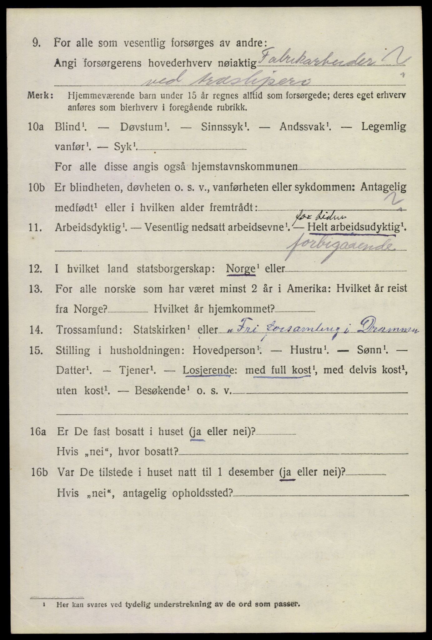 SAKO, 1920 census for Modum, 1920, p. 6998