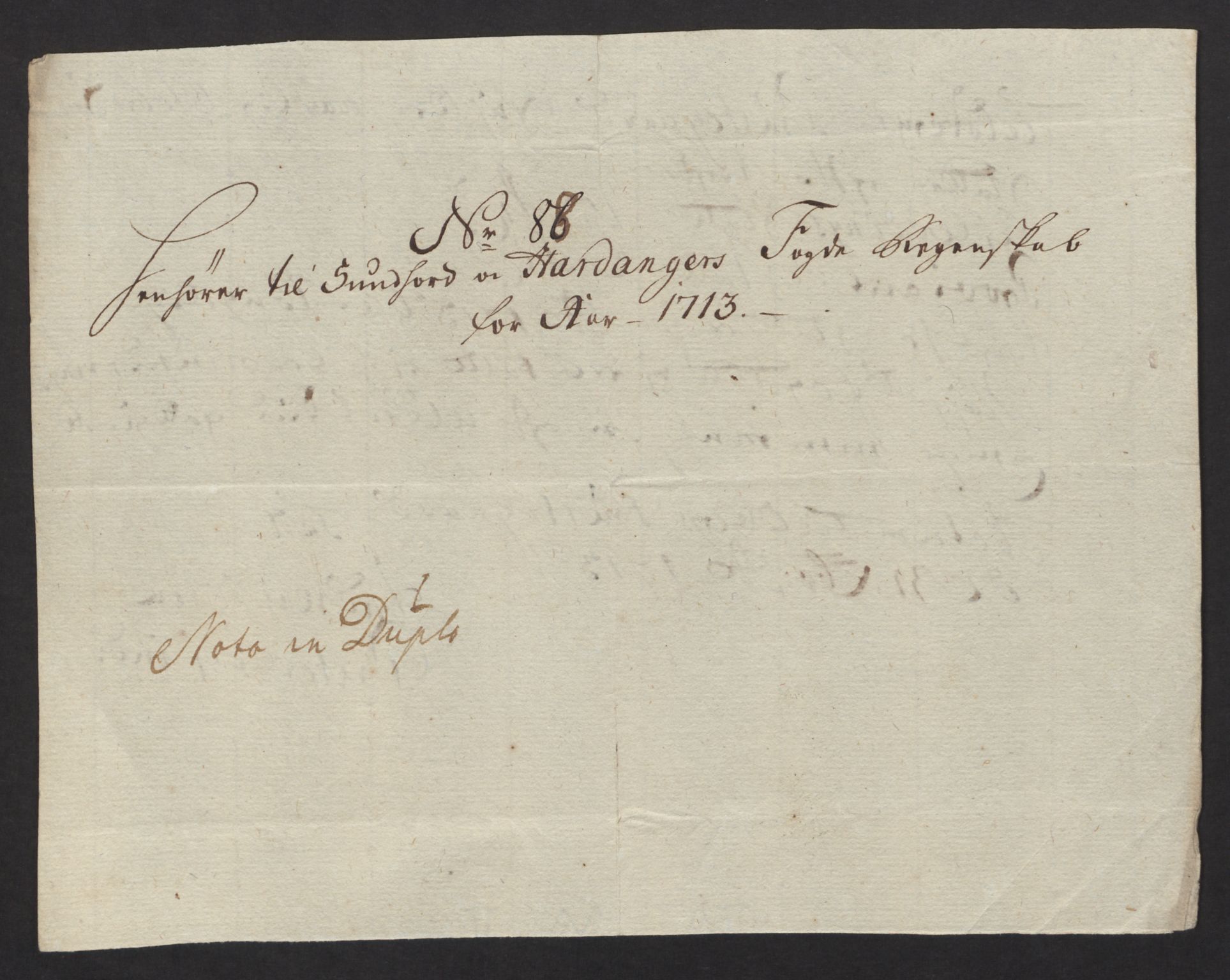 Rentekammeret inntil 1814, Reviderte regnskaper, Fogderegnskap, AV/RA-EA-4092/R48/L2989: Fogderegnskap Sunnhordland og Hardanger, 1713, p. 434