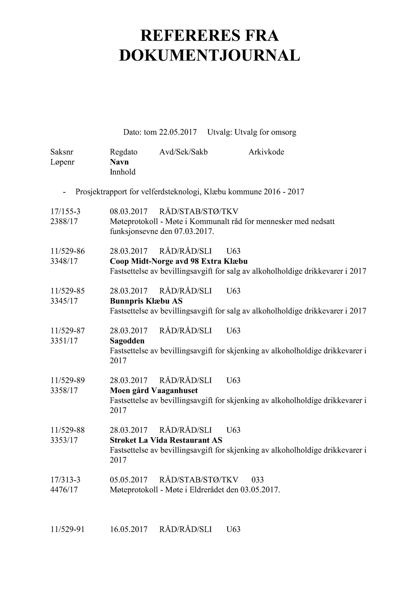 Klæbu Kommune, TRKO/KK/05-UOm/L008: Utvalg for omsorg - Møtedokumenter, 2017, p. 135