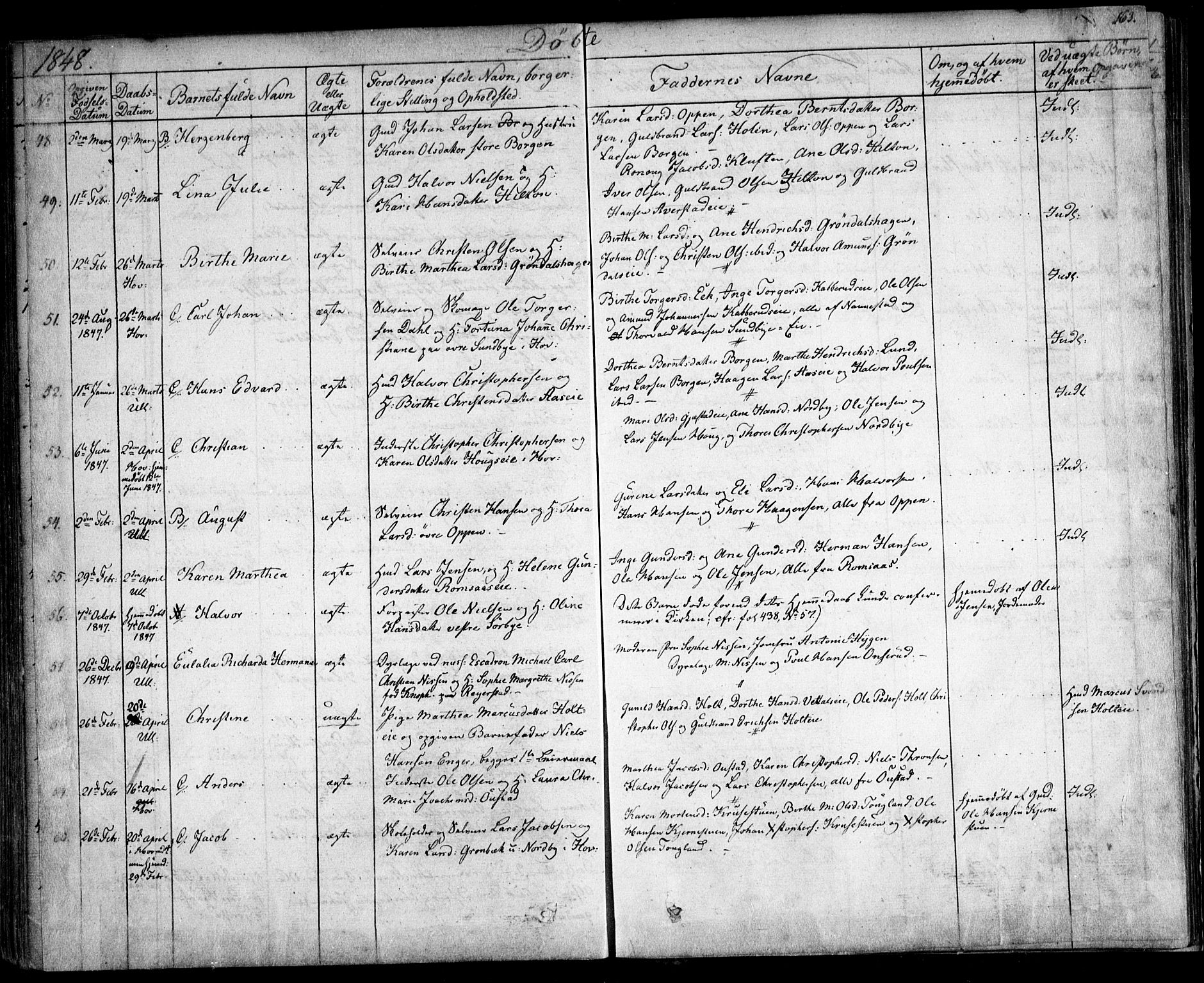 Ullensaker prestekontor Kirkebøker, SAO/A-10236a/F/Fa/L0014.a: Parish register (official) no. I 14A, 1836-1850, p. 163