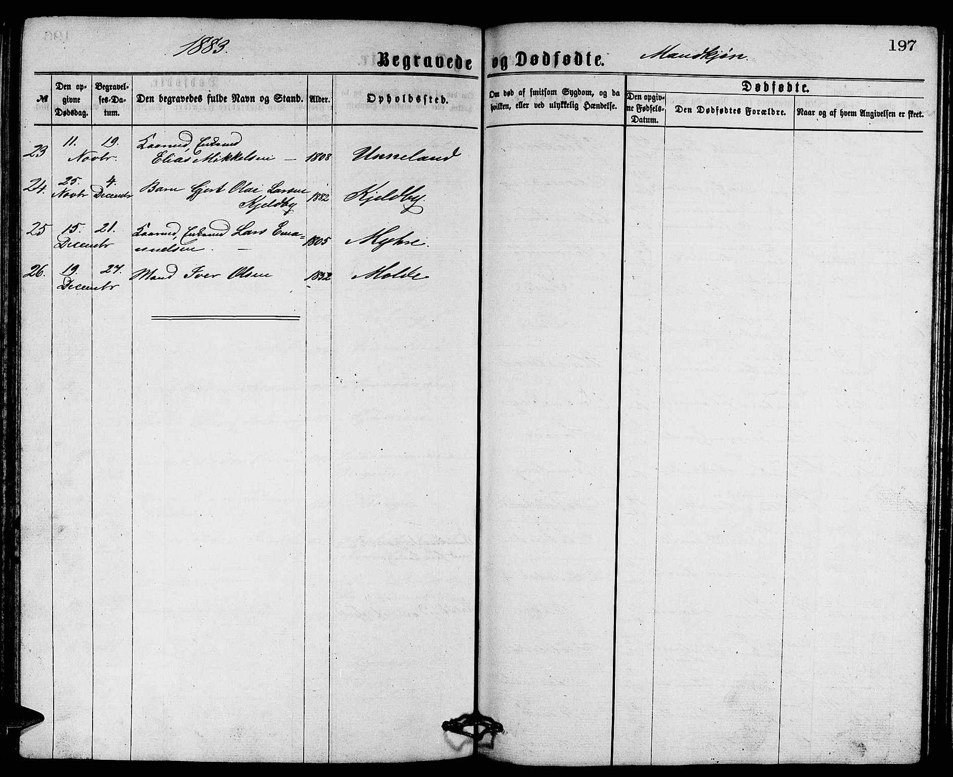 Gulen sokneprestembete, AV/SAB-A-80201/H/Hab/Habb/L0002: Parish register (copy) no. B 2, 1867-1883, p. 197