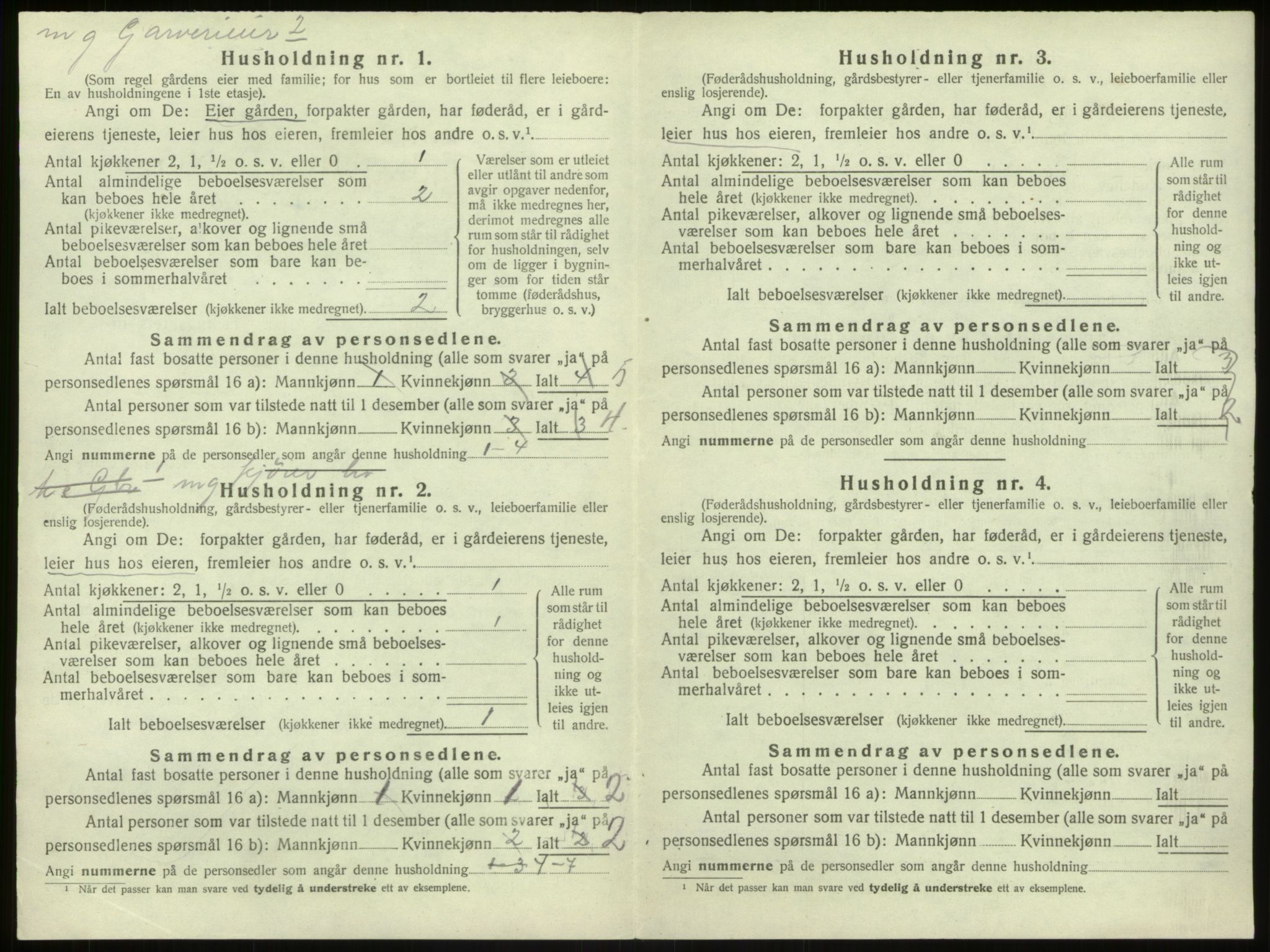 SAB, 1920 census for Hamre, 1920, p. 892