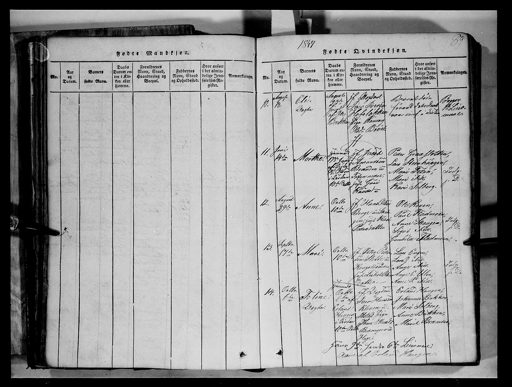 Fron prestekontor, AV/SAH-PREST-078/H/Ha/Hab/L0004: Parish register (copy) no. 4, 1816-1850, p. 89