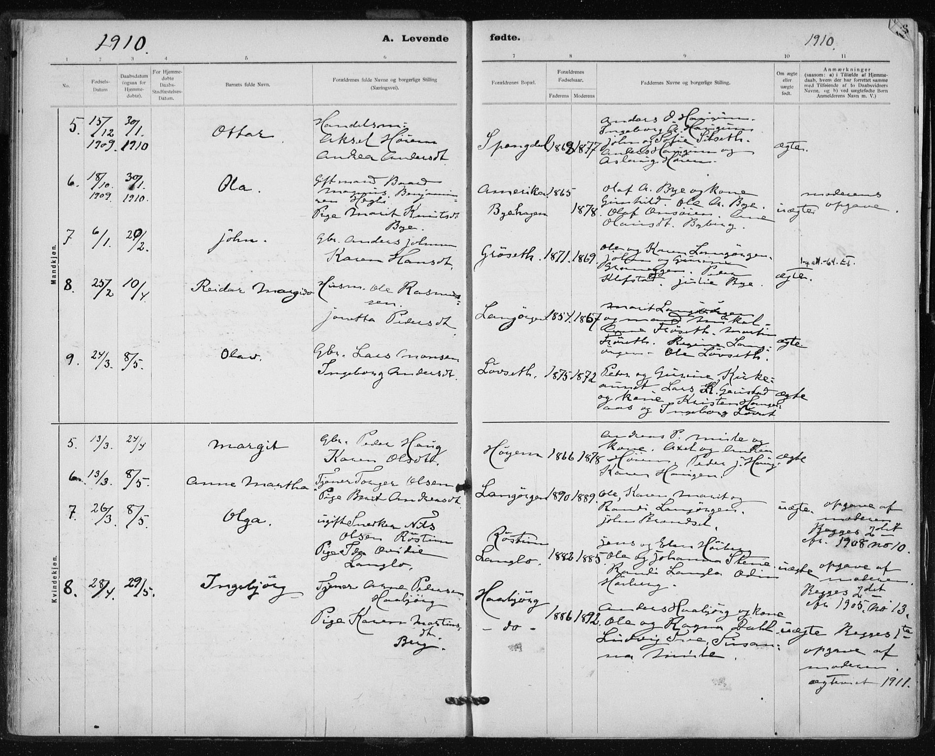 Ministerialprotokoller, klokkerbøker og fødselsregistre - Sør-Trøndelag, SAT/A-1456/612/L0381: Parish register (official) no. 612A13, 1907-1923, p. 14