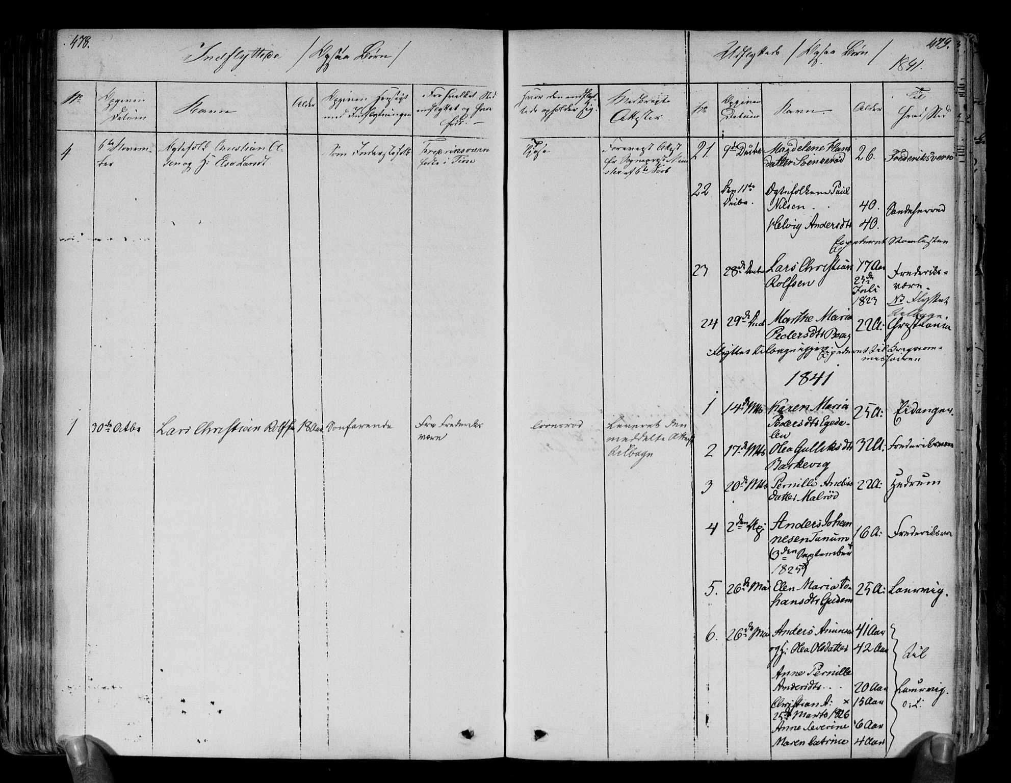 Brunlanes kirkebøker, AV/SAKO-A-342/F/Fa/L0003: Parish register (official) no. I 3, 1834-1845, p. 478-479