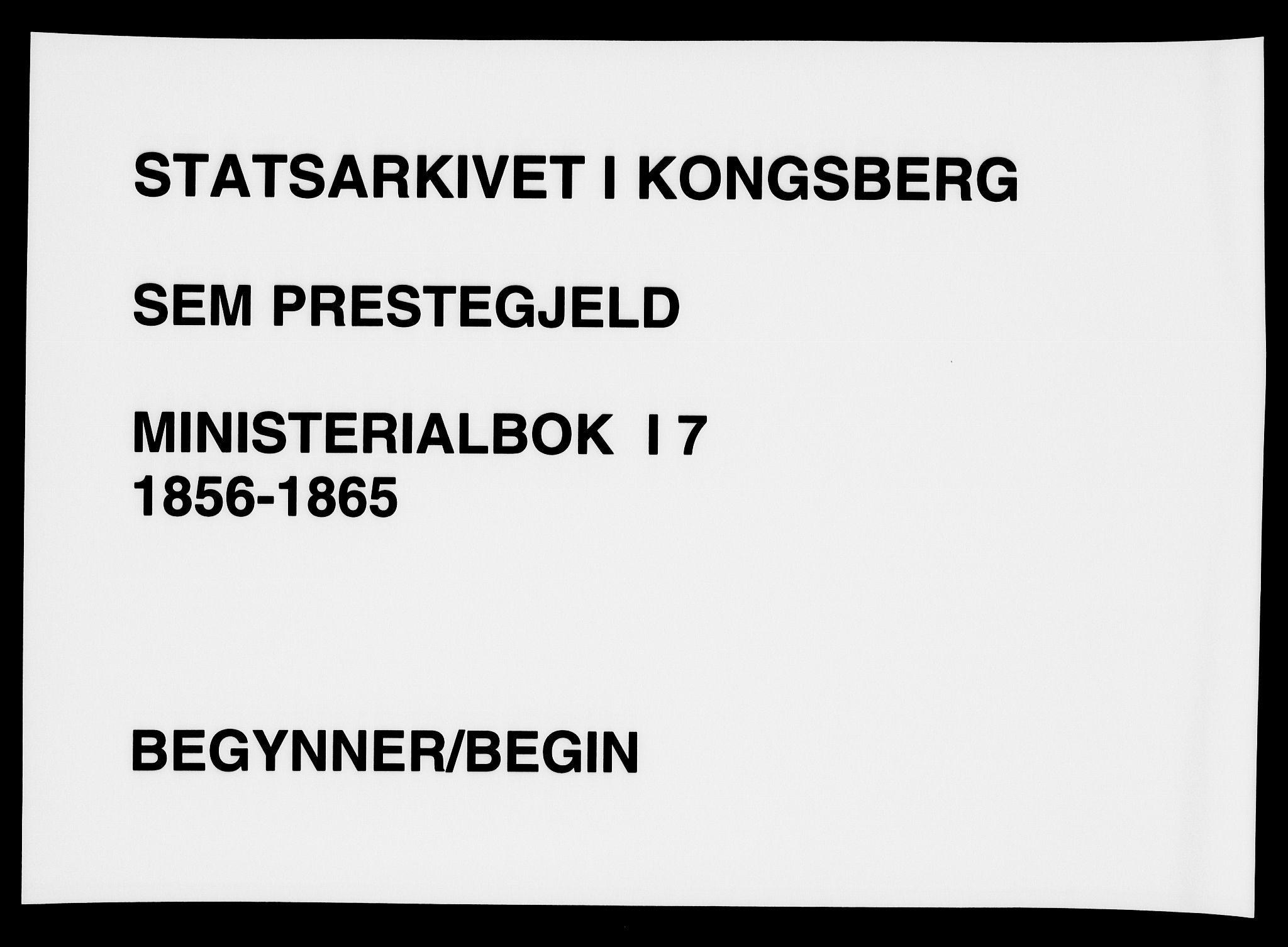 Sem kirkebøker, SAKO/A-5/F/Fa/L0007: Parish register (official) no. I 7, 1856-1865